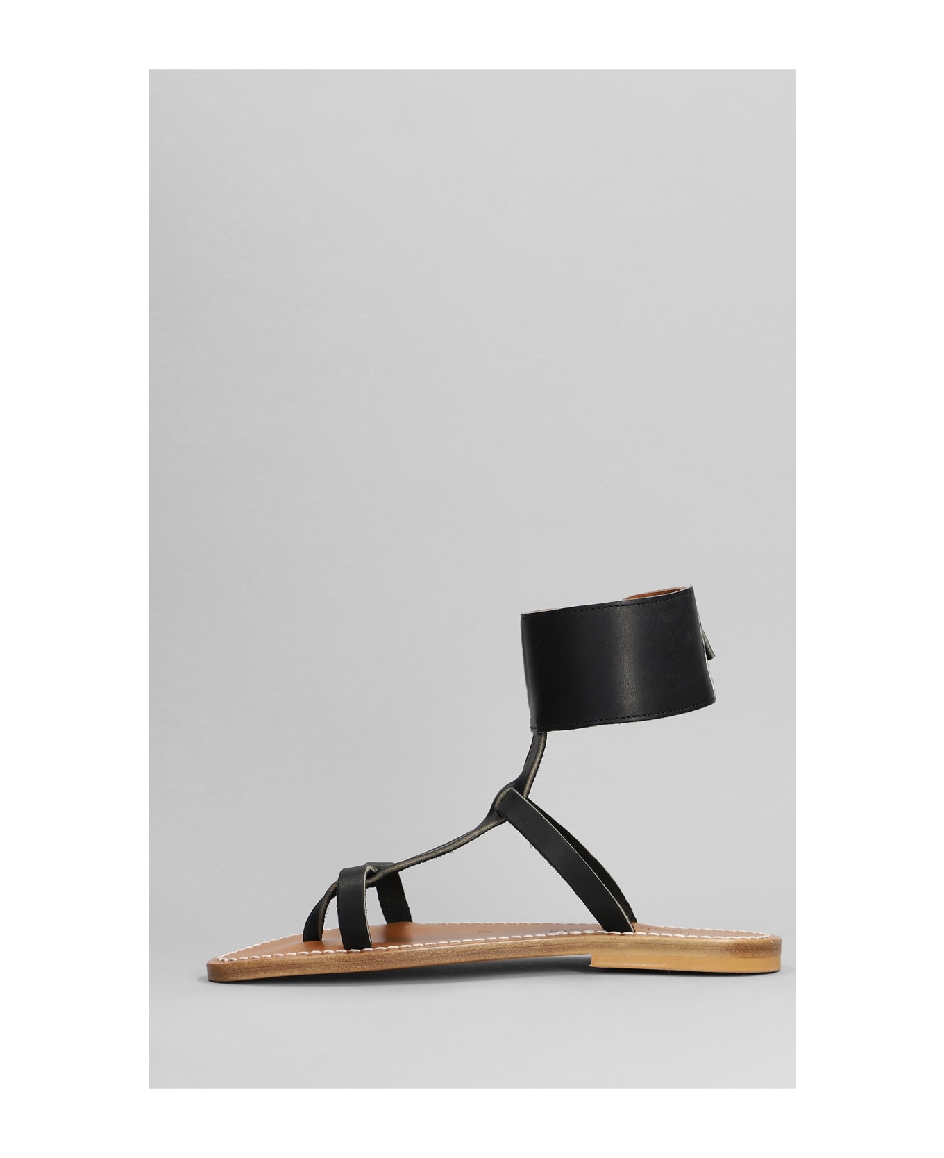K.Jacques Caravelle F Flats In Black Leather - black
