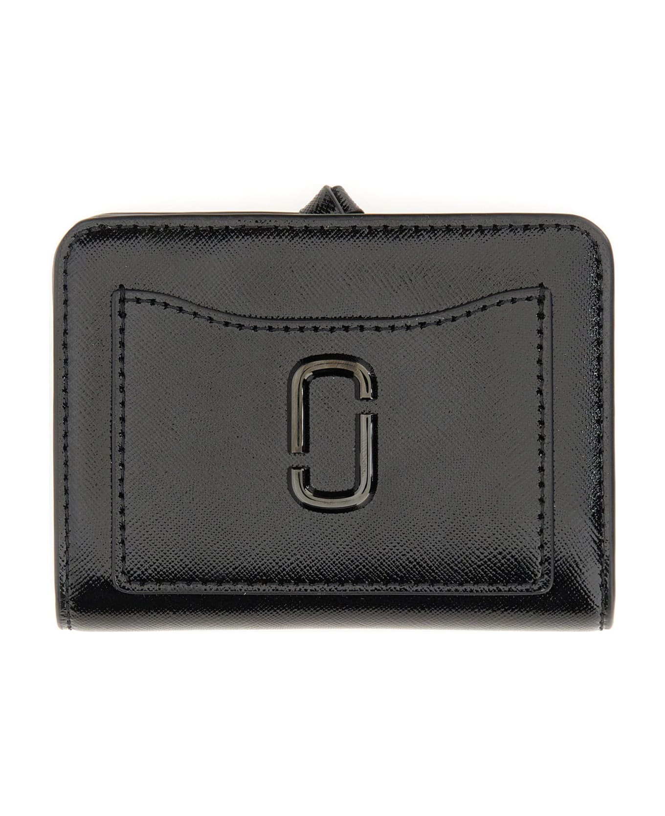 Marc Jacobs The Mini Compact Wallet In Black Leather - BLACK