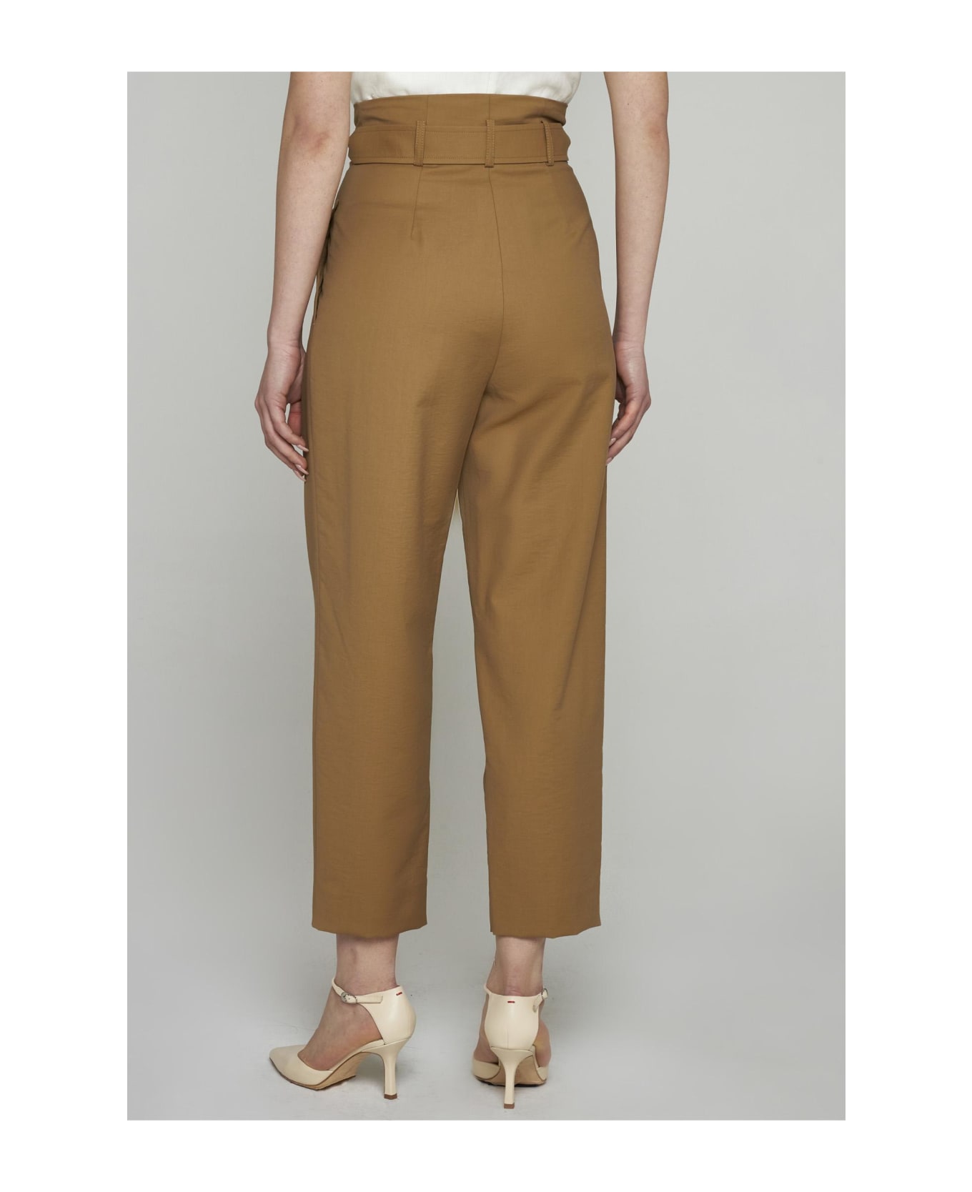 Max Mara Verna Cotton-blend Trousers - ALBINO