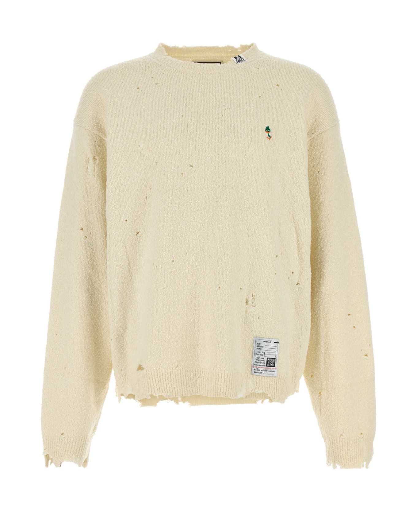 Mihara Yasuhiro Cream Cotton Sweater - WHITE