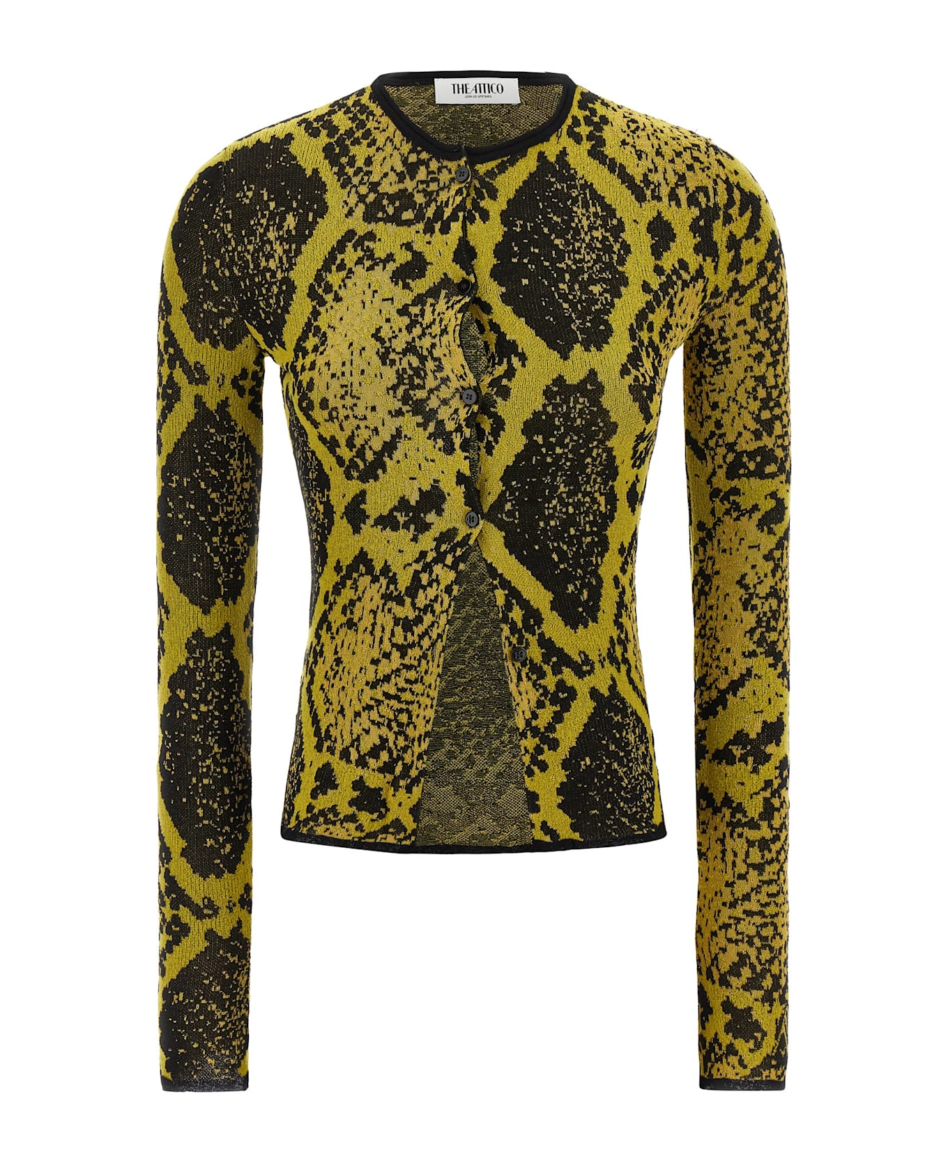 The Attico Python Jacquard Cardigan - Yellow