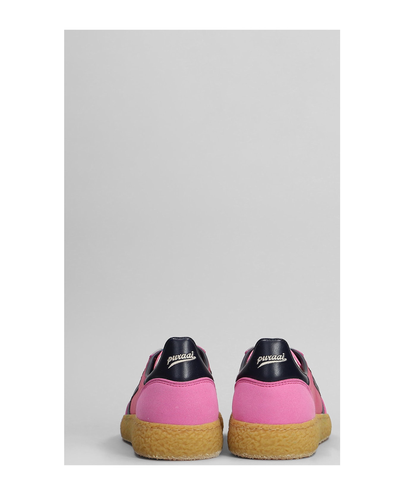 Puraai Wild Strawberry Sneakers In Fuxia Suede And Fabric - fuxia