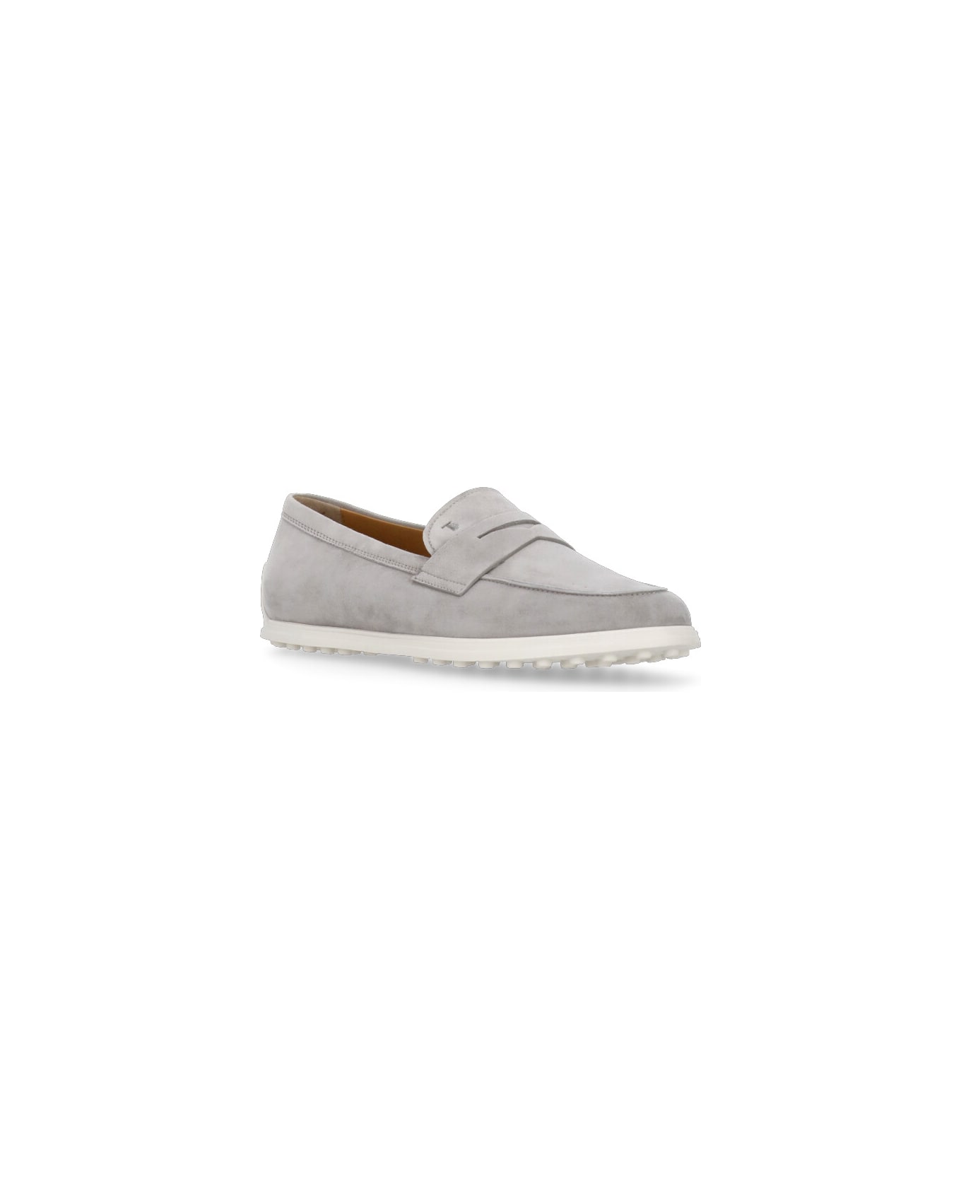 Tod's Suede Leather Loafers - Grey フラットシューズ