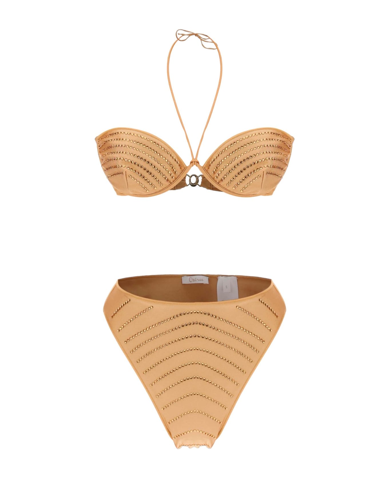Oseree Bikini Set With Rhinestones - SANDSTONE (Beige)