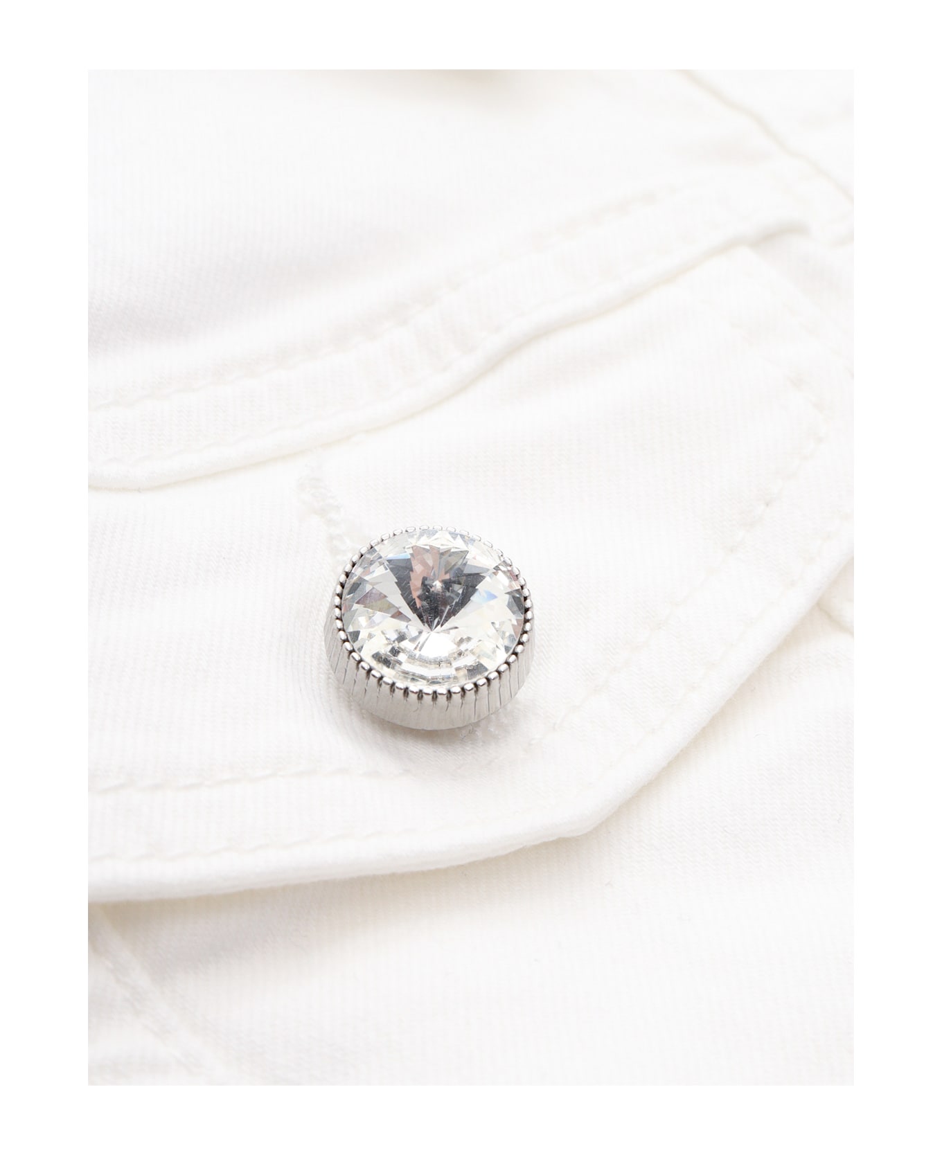 Monnalisa Denim Basic Jacket - WHITE
