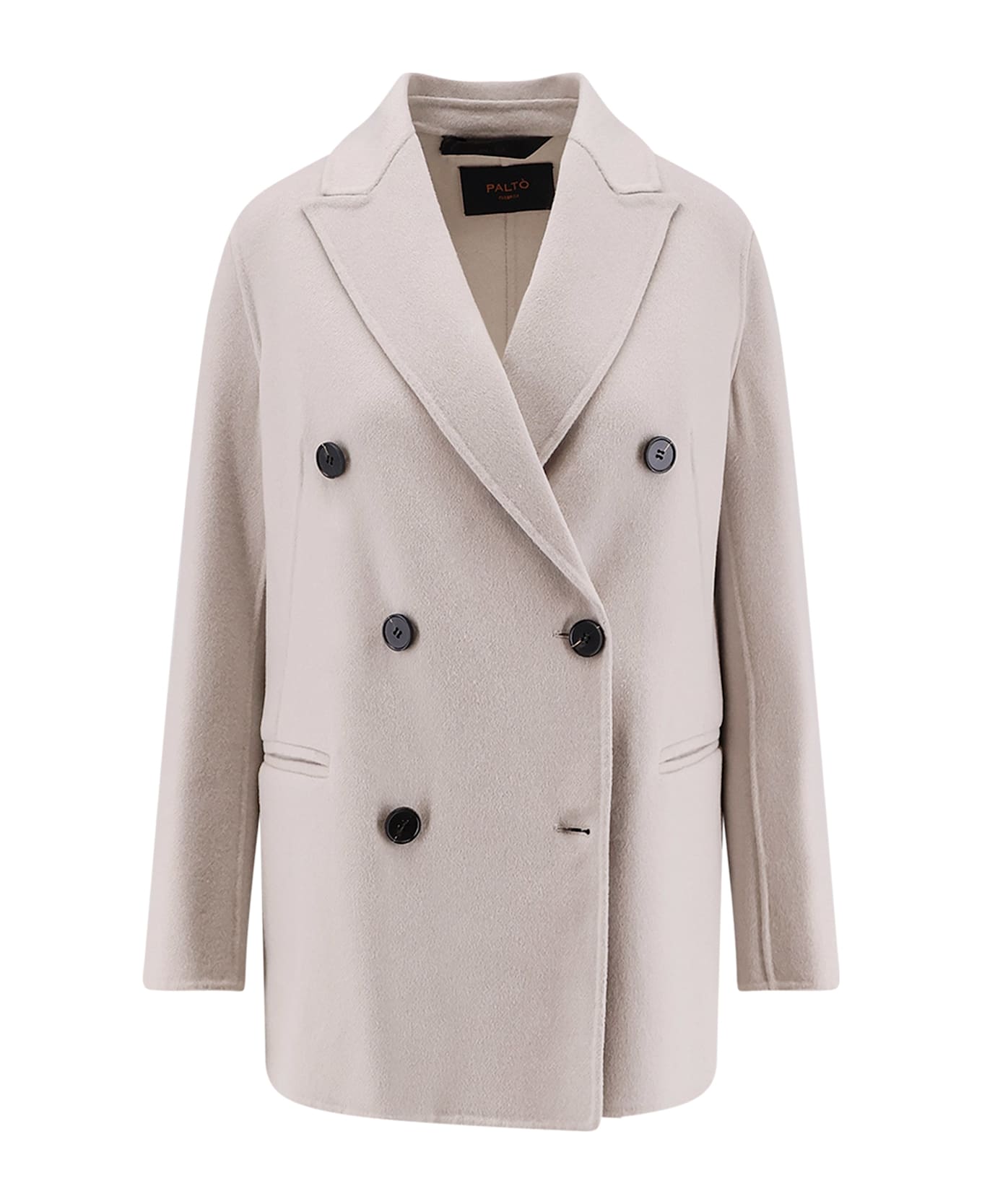 Paltò Ariella Double-breasted Wool Coat - Bianco grigio