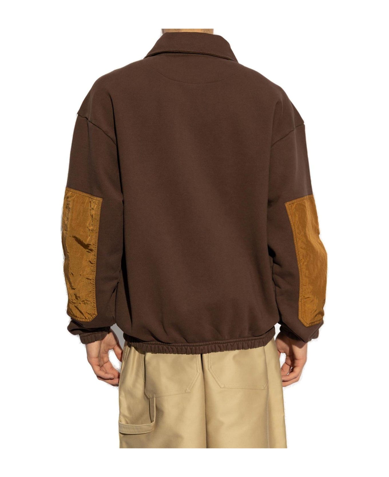 Alexander McQueen Logo Embroidered Half-zip Sweatshirt - Marrone
