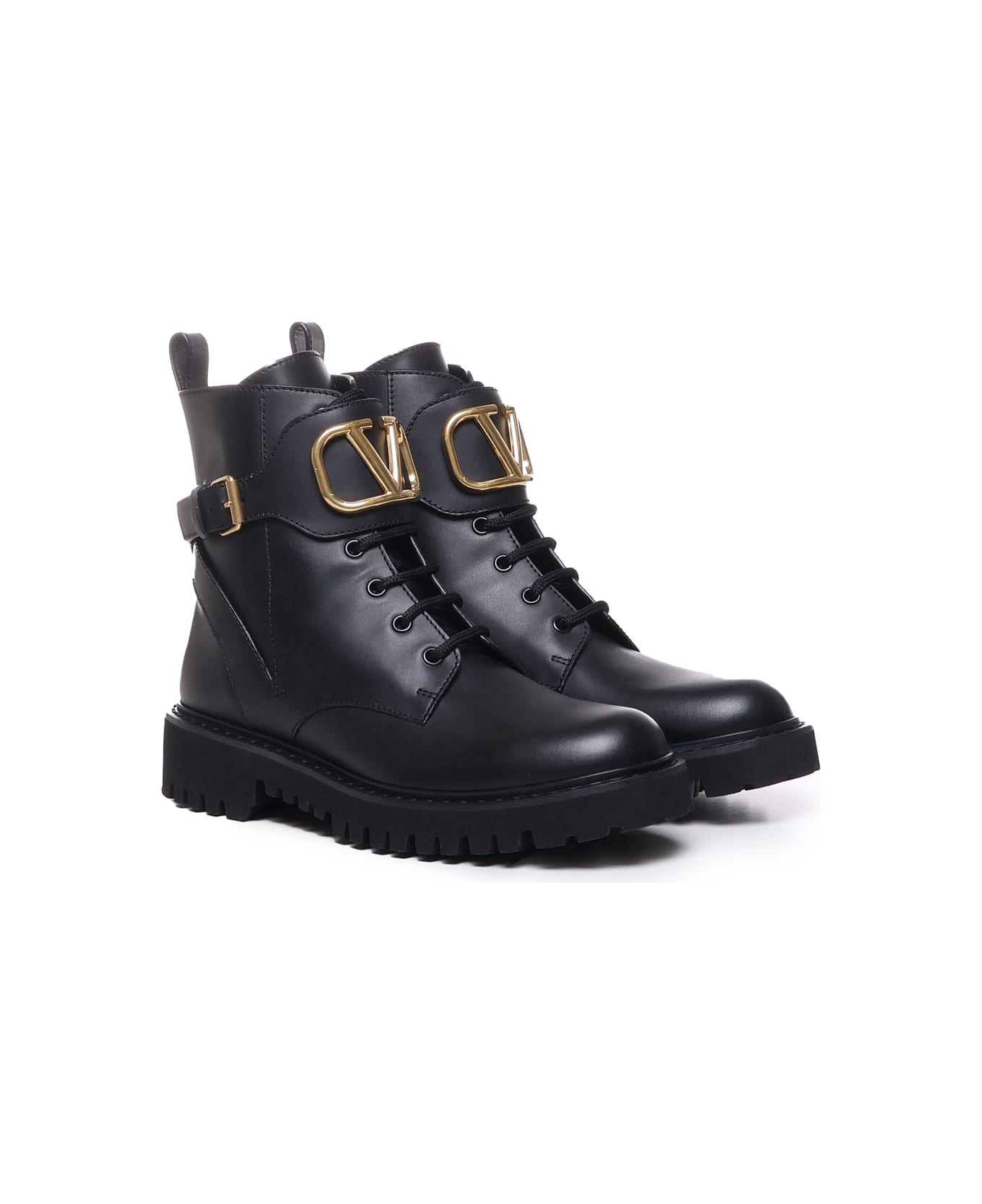 Valentino Garavani Leather Boots - Black ブーツ