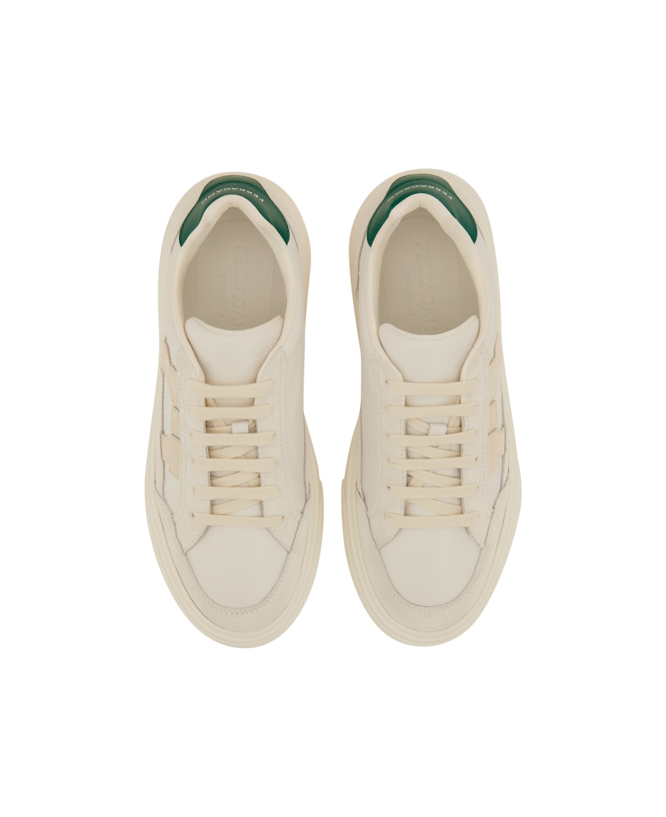 Ferragamo Low Sneaker With Hooks - WHITE