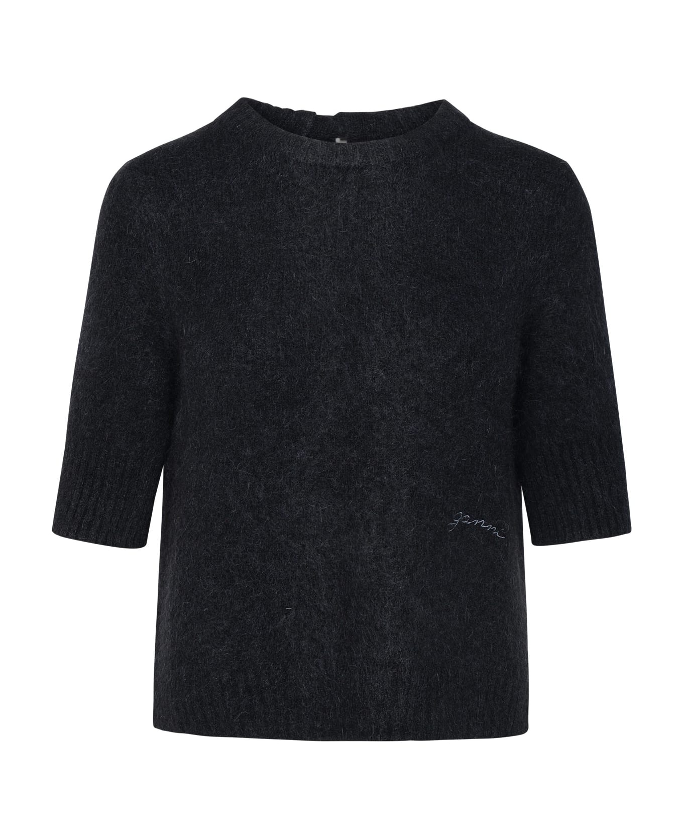 Ganni Black Wool Blend Sweater - Black