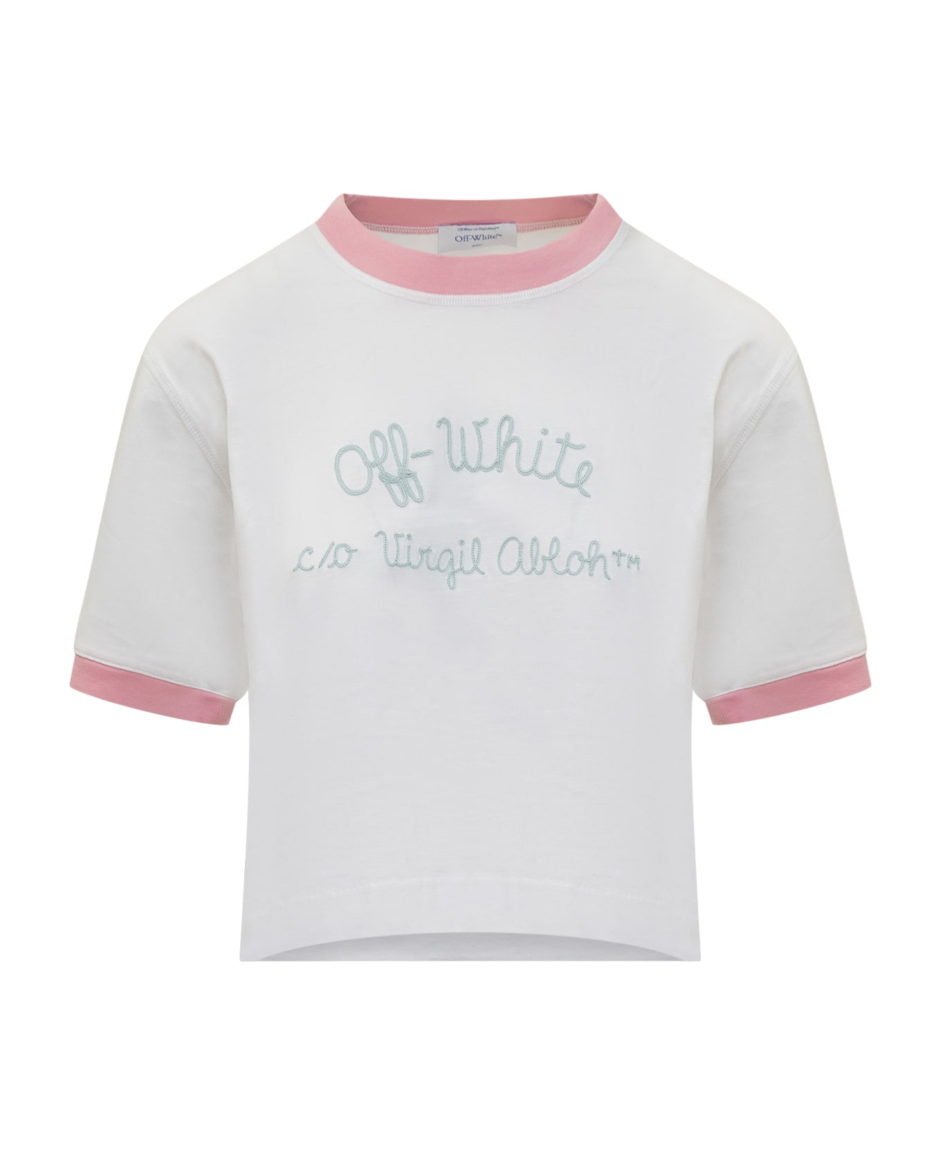 Off-White T-shirt With Logo - WHITE-MILKY