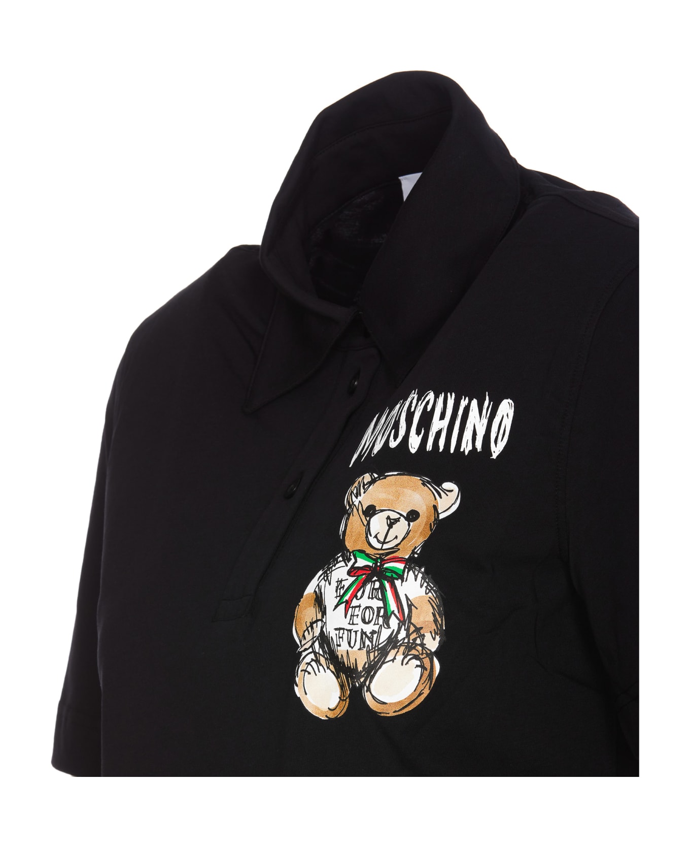 Moschino Cropped Drawn Teddy Bear T-shirt - Black Tシャツ