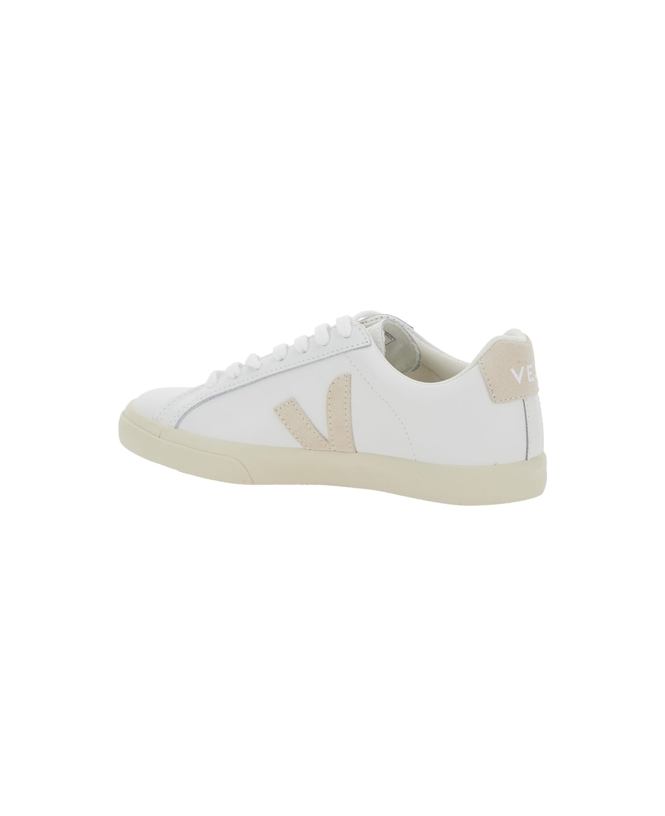 Veja 
esplar
 White Low Top Sneakers With Logo Detail On The Side And Logo Lettering On The Heel In Leather Unisex - White
