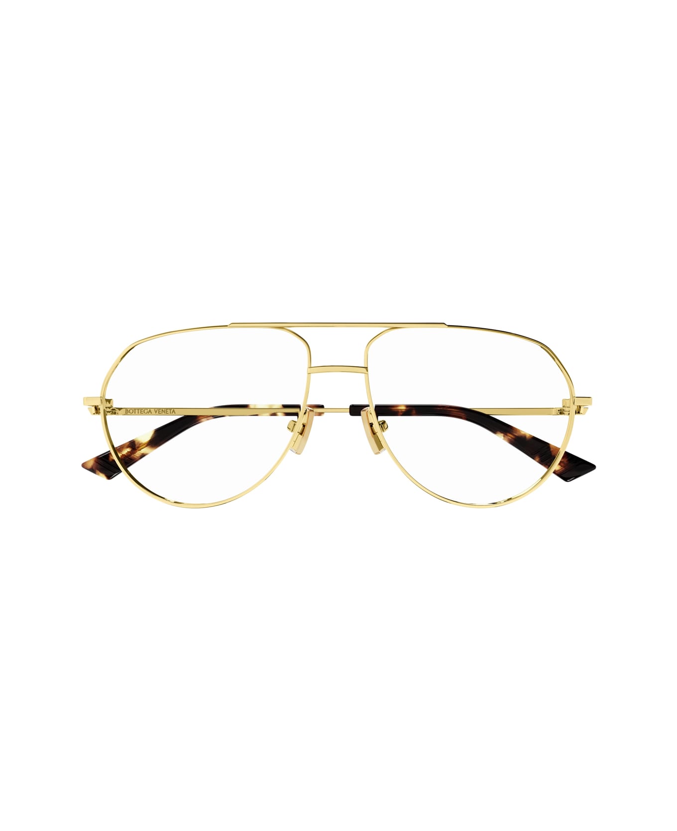 Bottega Veneta Eyewear Bottega Veneta Bv1302o Linea Minimalist 01 Gold Transparent Glasses - Oro