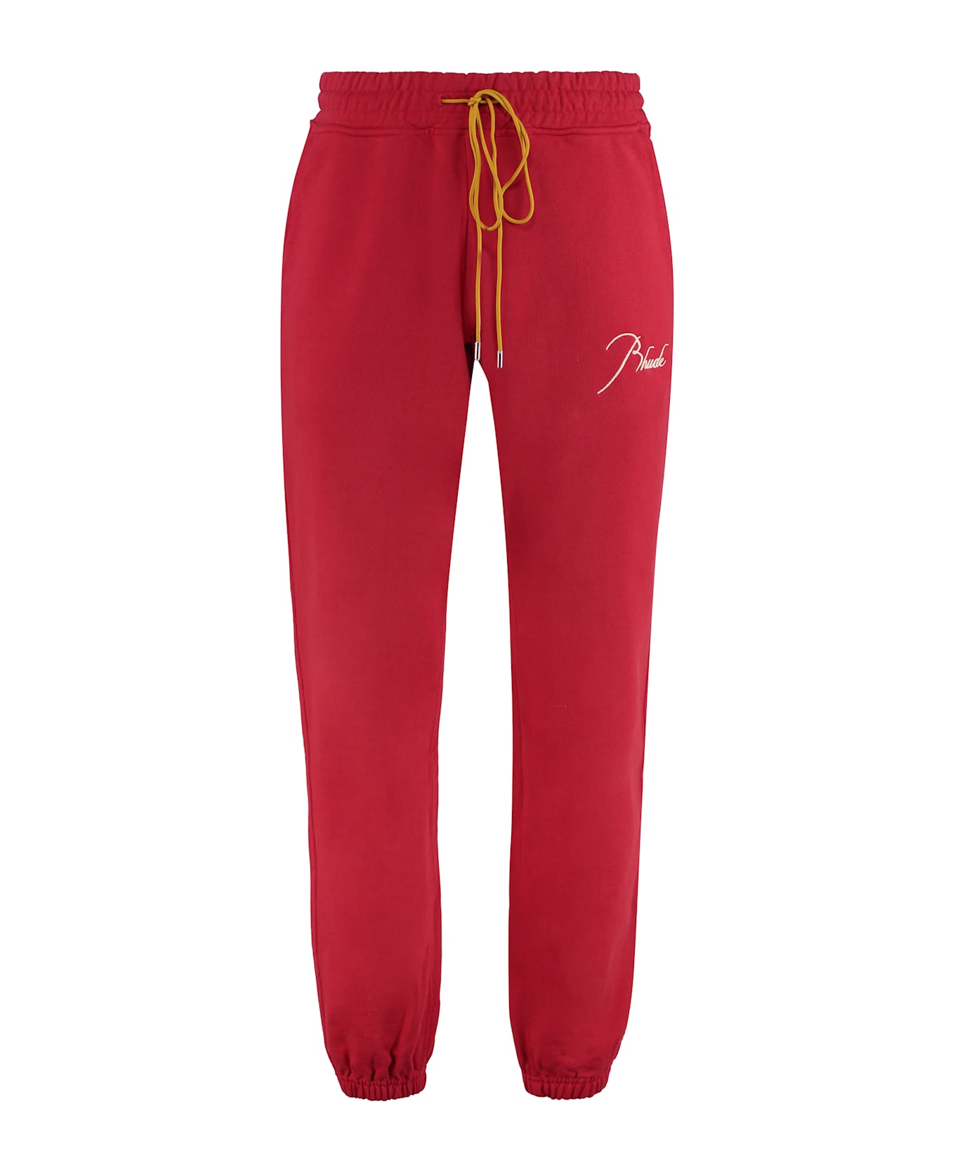 Rhude Logo Detail Cotton Track-pants - red