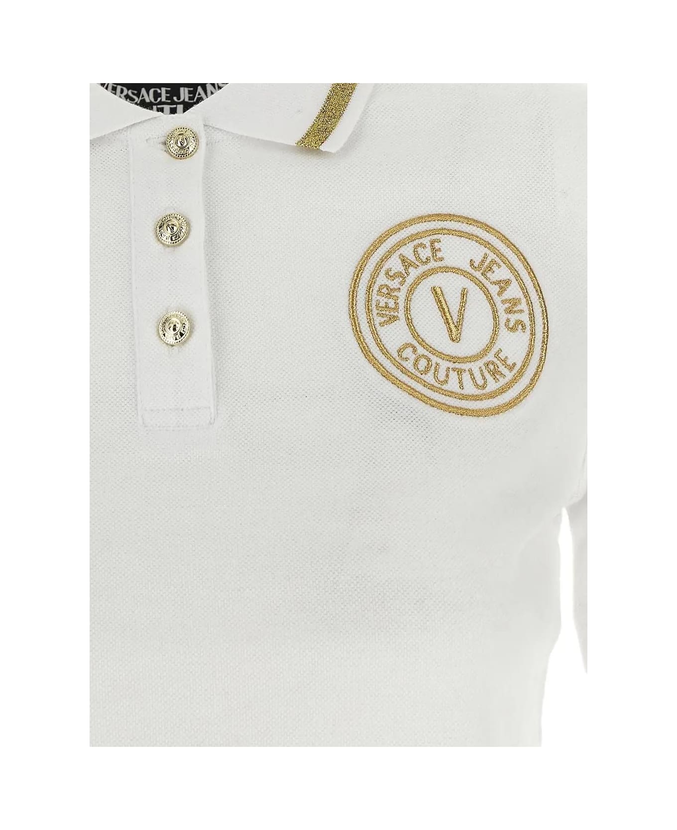 Versace Jeans Couture Logoed Polo - White