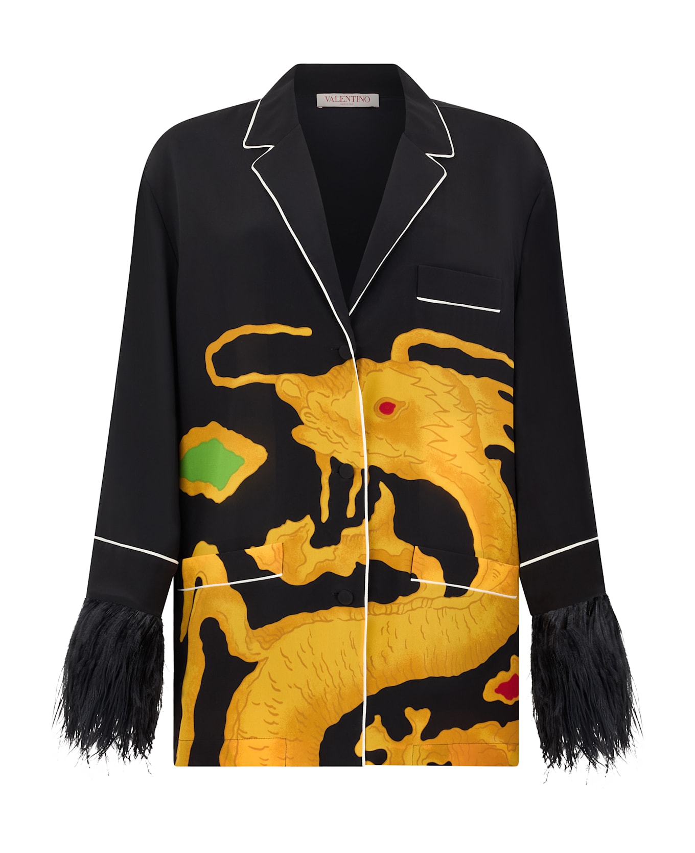 Valentino Garavani Printed Silk Shirt - black
