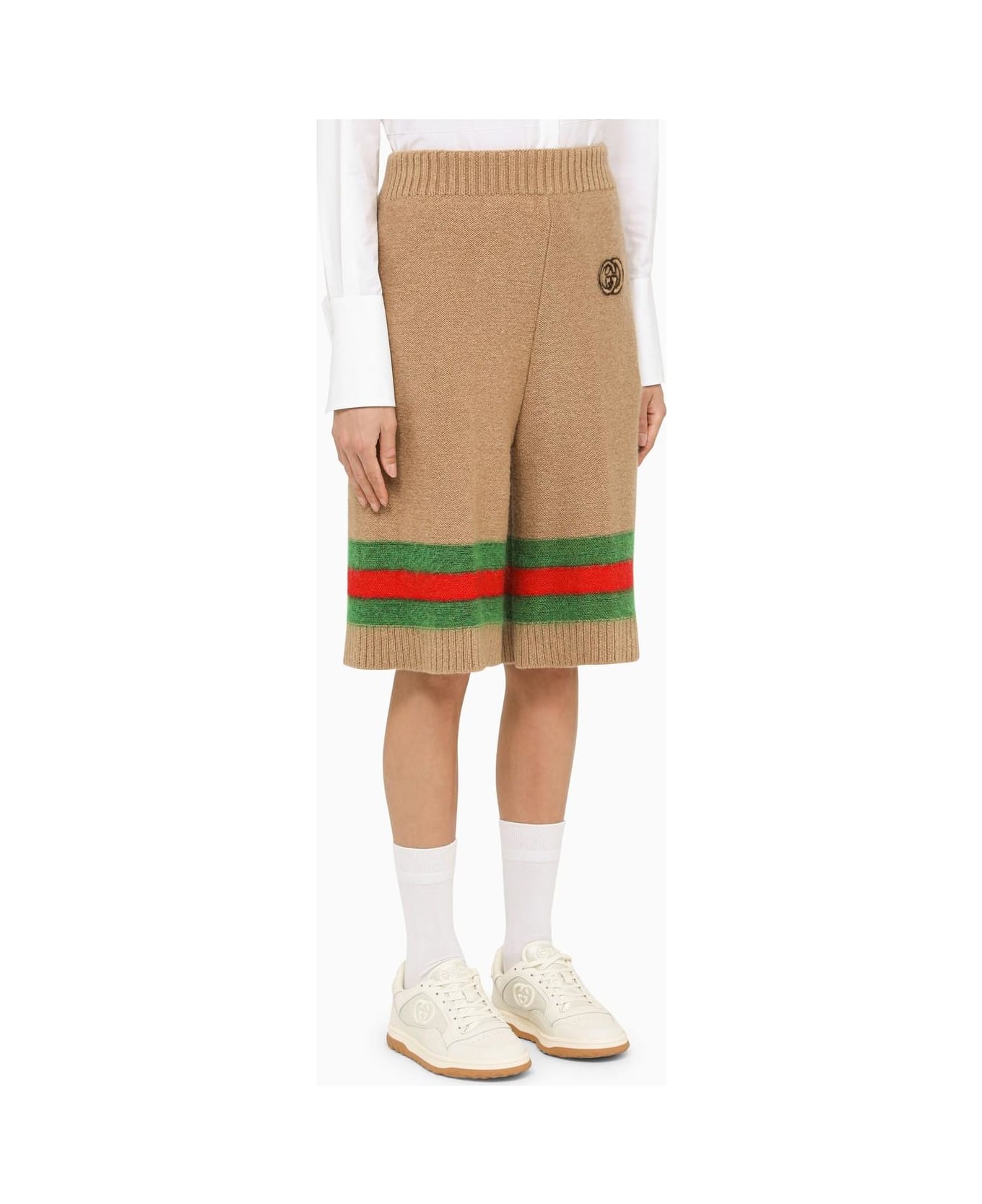 Gucci Camel Wool Bermuda Trousers - Camel