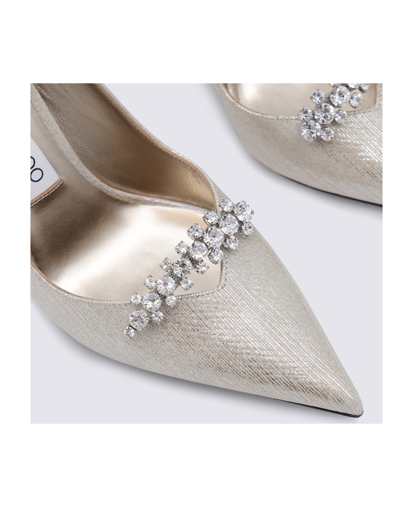 Jimmy Choo White Leather Pumps - SOFT GOLD