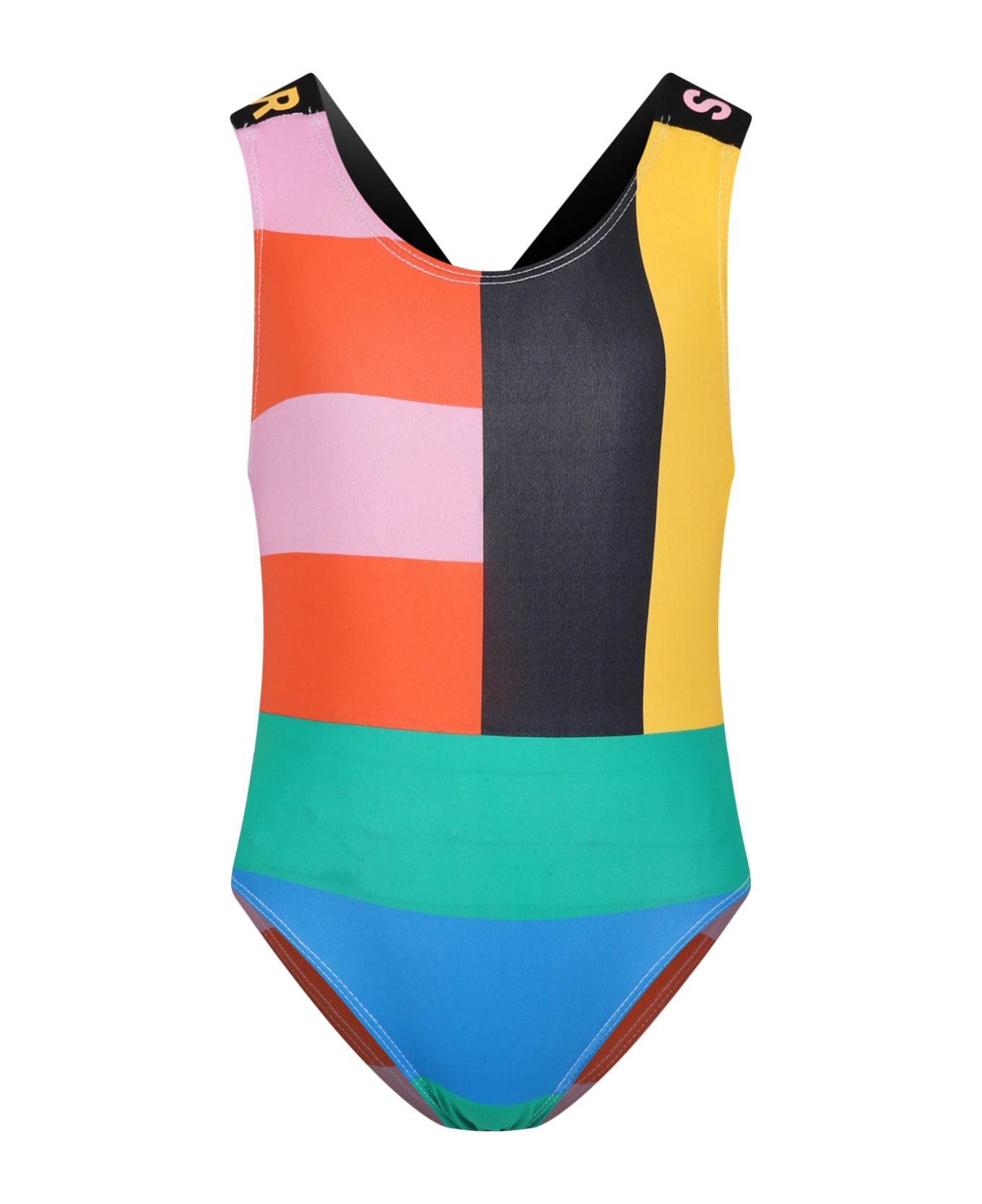 Stella McCartney Kids Multicolor Swimsuit For Girl With Logo - Multicolor