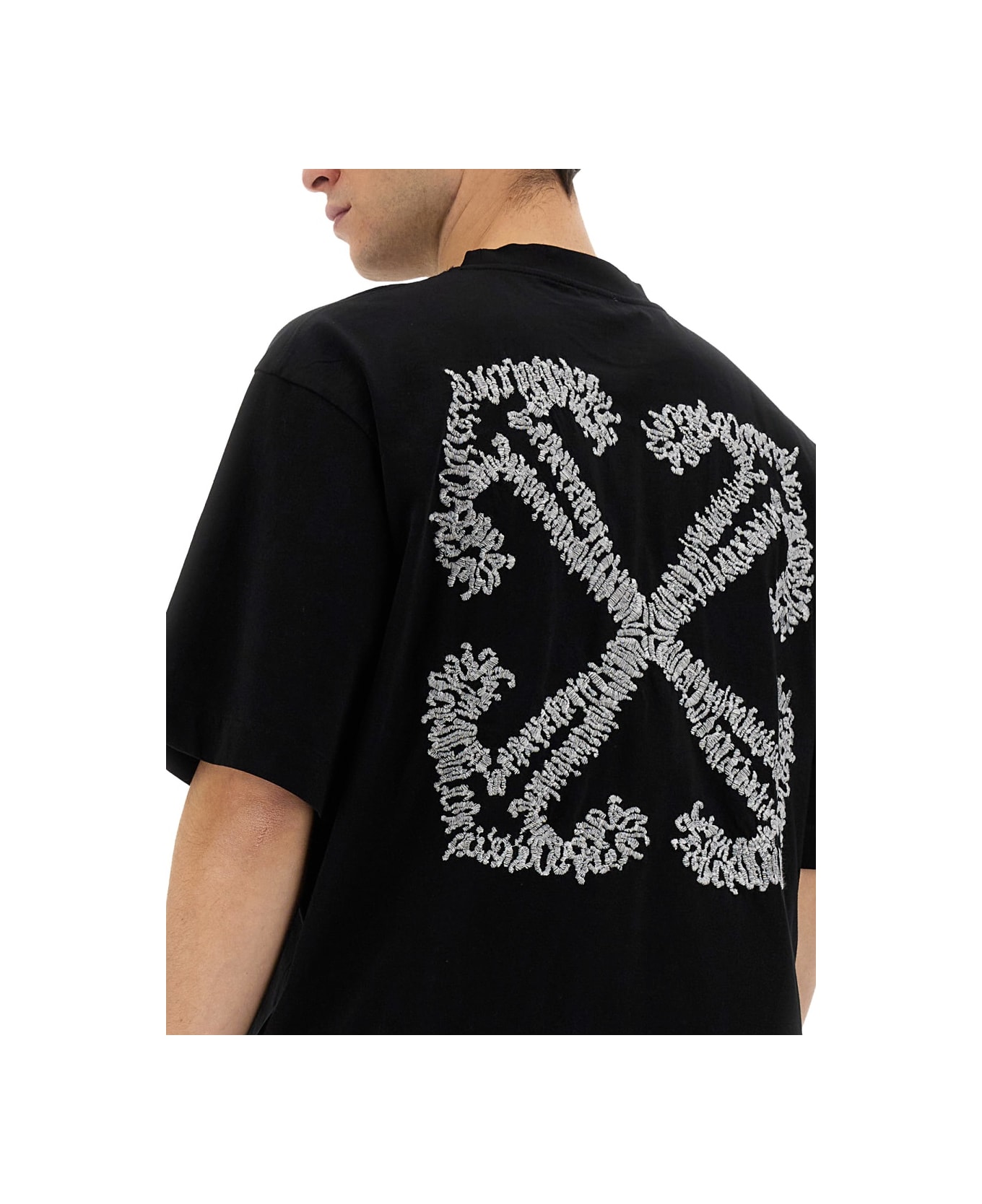 Off-White T-shirt With Logo - BLACK