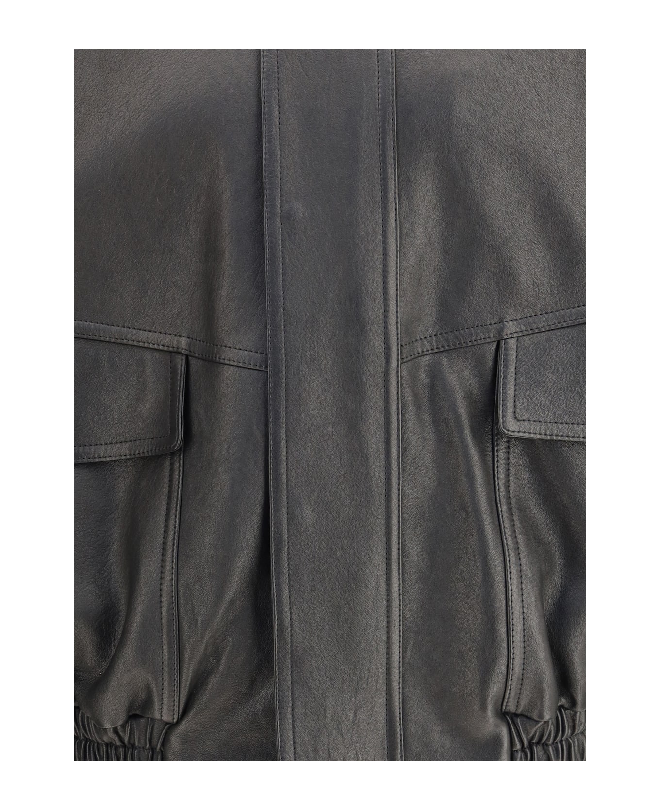Saint Laurent Balloon Leather Jacket - Black