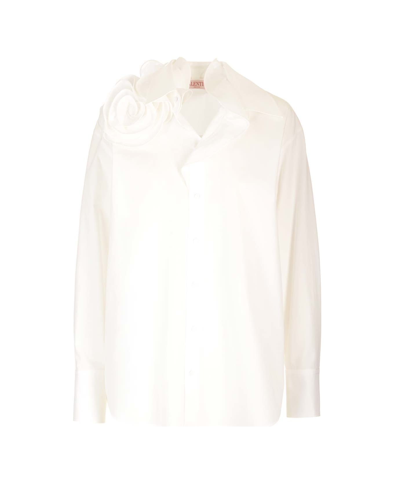 Valentino Rose Detail Shirt - White
