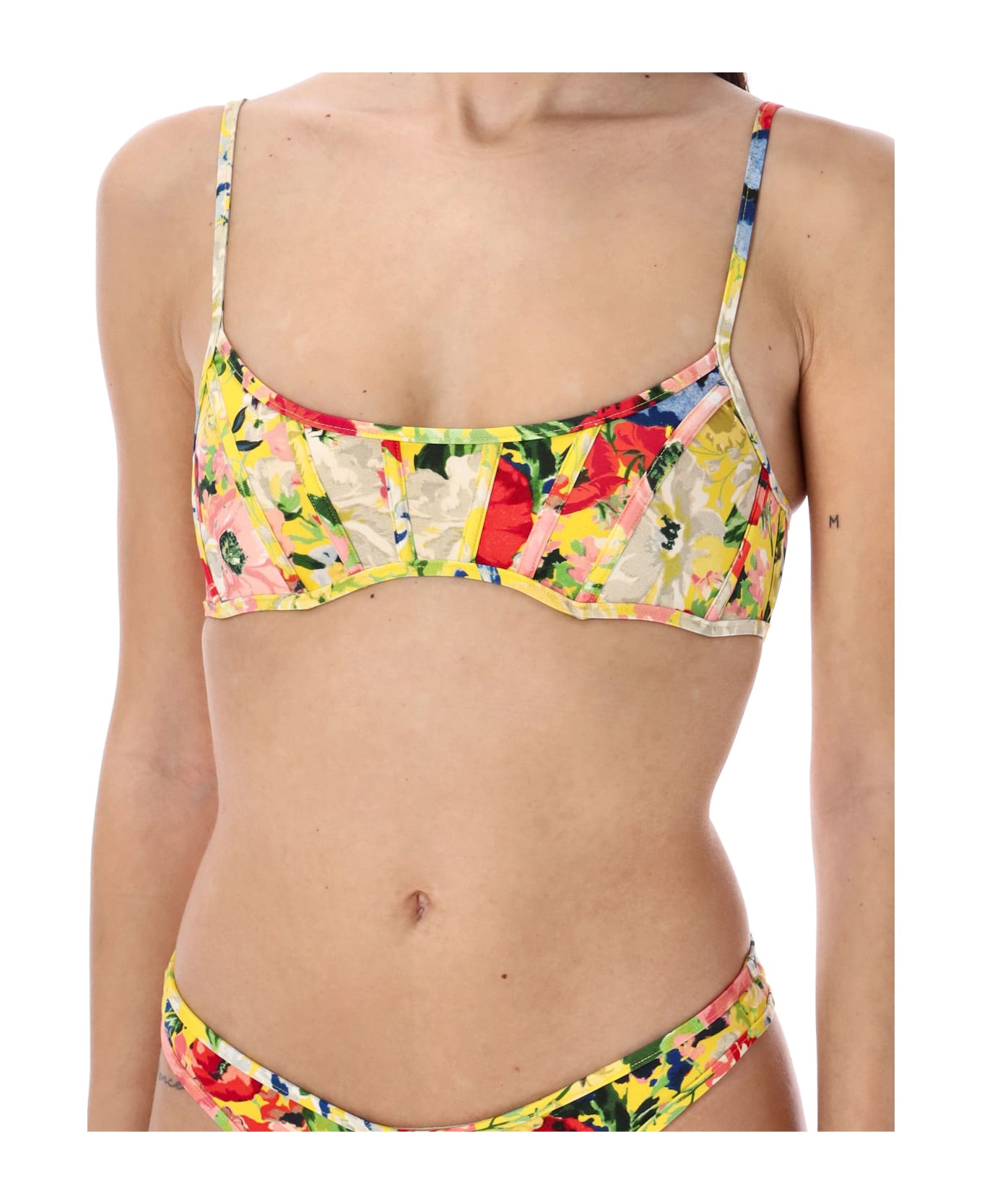 Zimmermann Alight Corset Bikini - YELLOW FLORAL