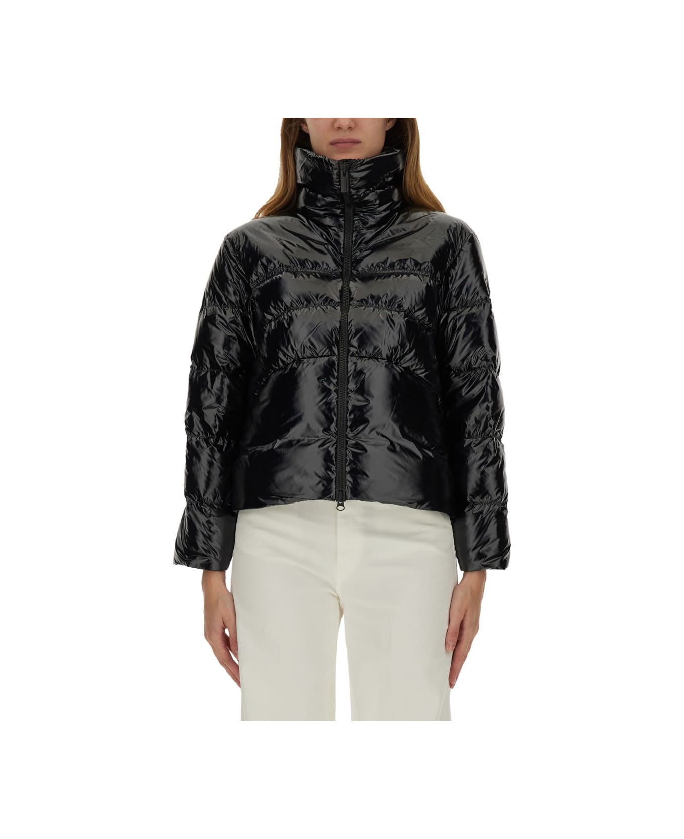 Colmar "glossy" Down Jacket With High Collar - BLACK