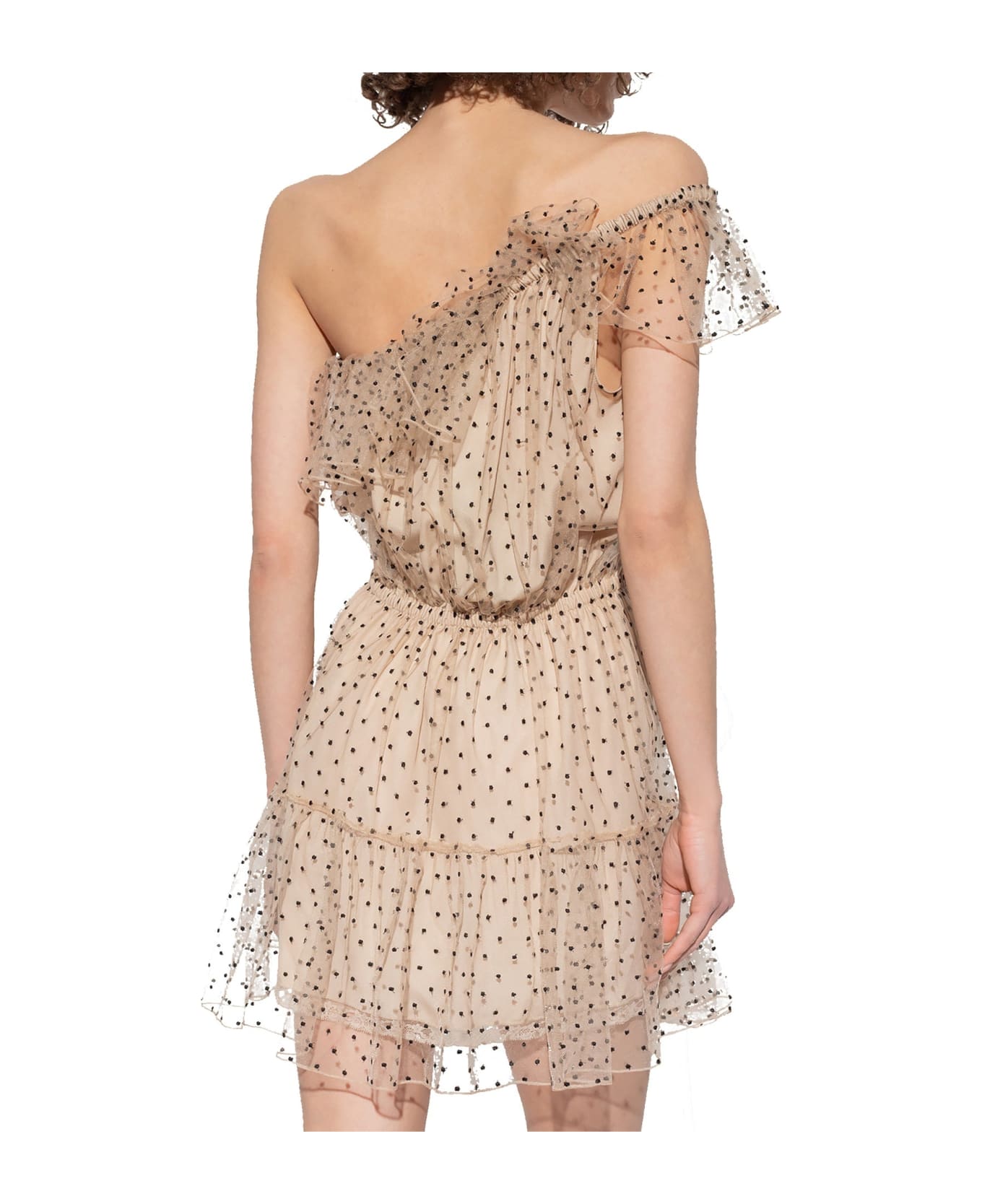 Gucci One-shoulder Tulle Dress - Beige