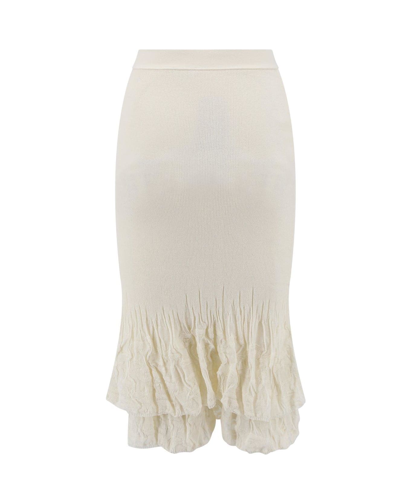 Bottega Veneta Flower Midi Skirt - White スカート