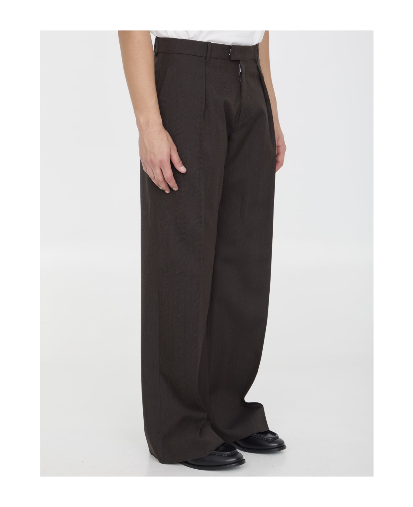 Burberry Wool Trousers - BROWN