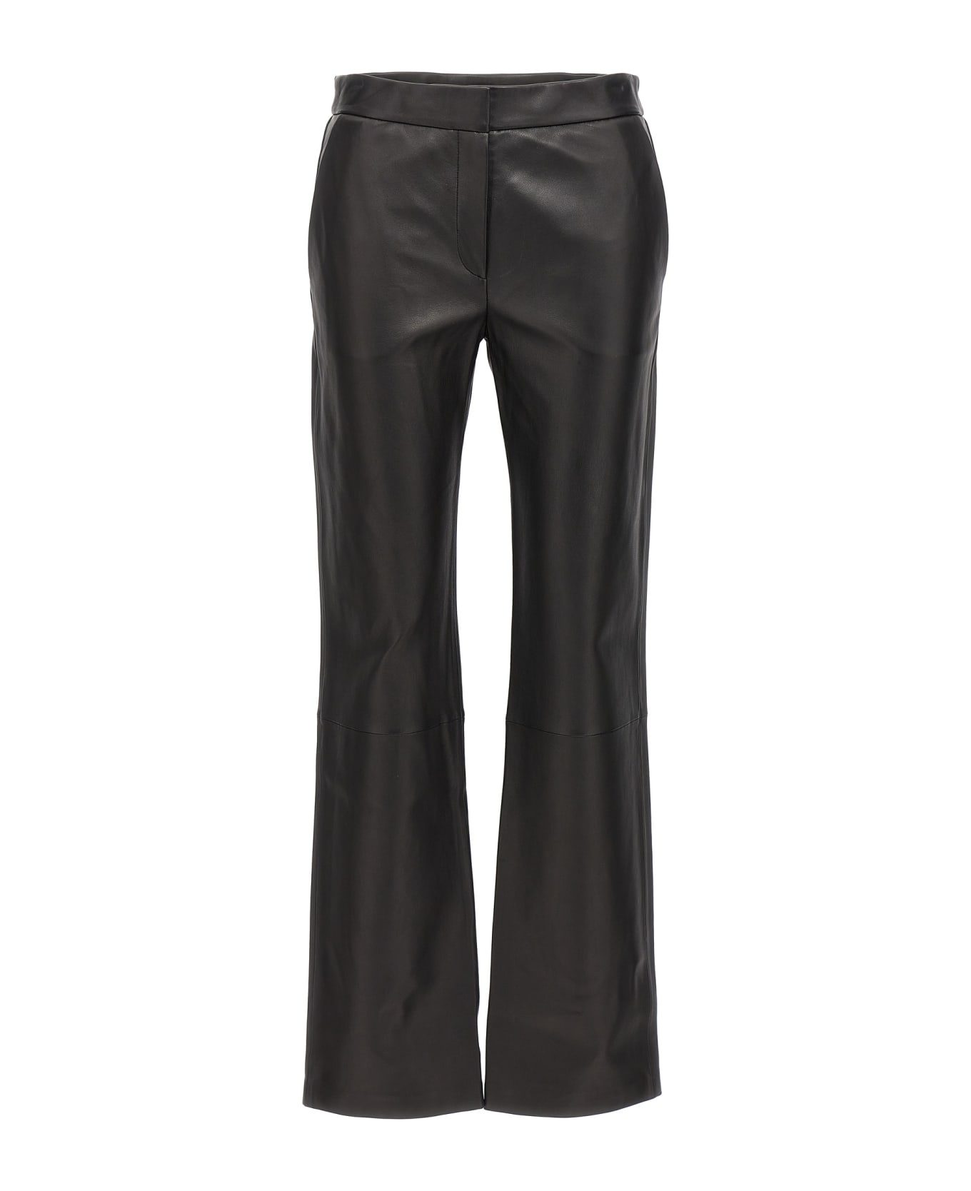 Theory Leather Trousers - Black  