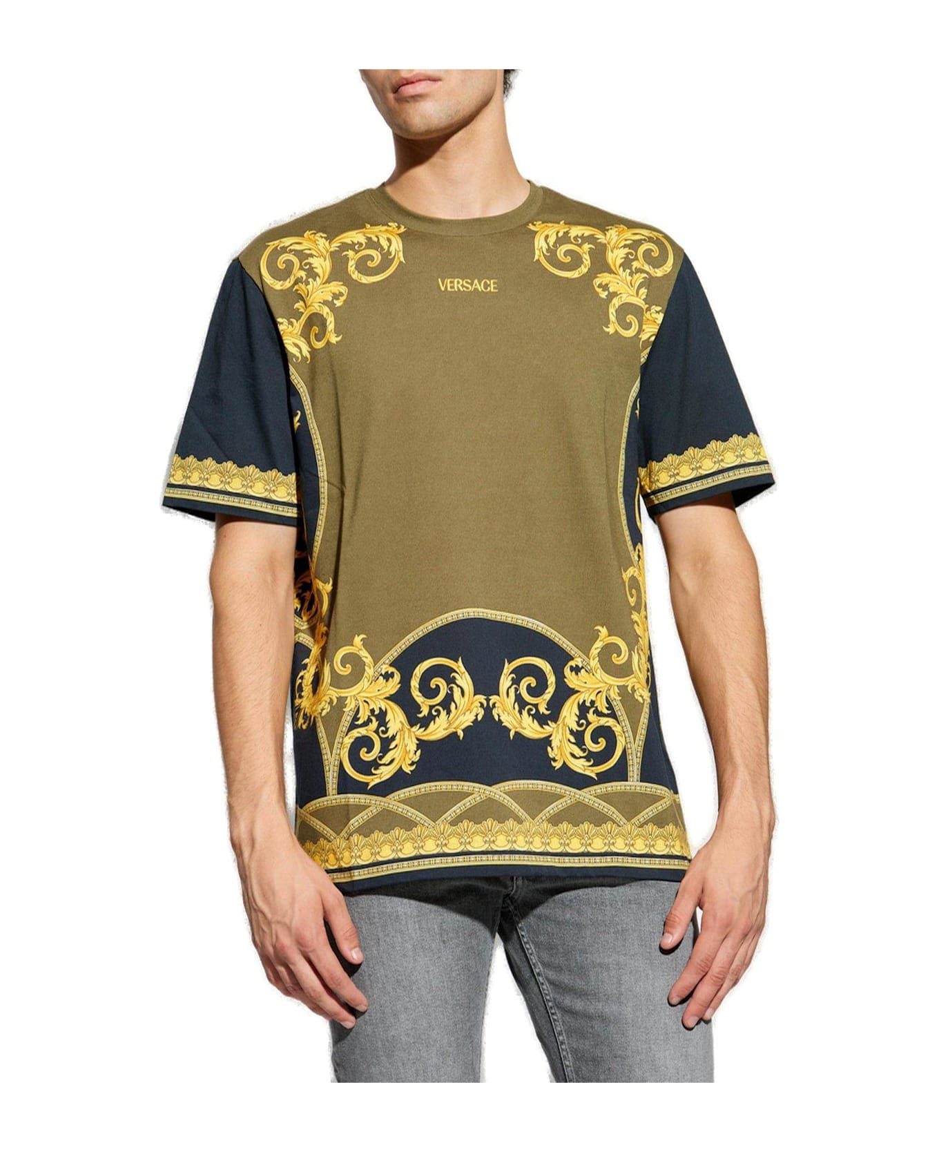 Versace Pattern-printed Crewneck T-shirt - BLACK