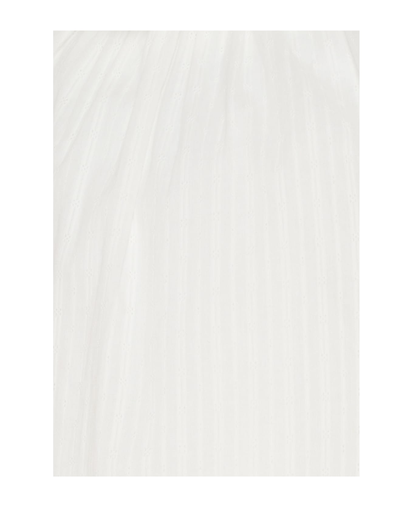 La stupenderia Ivory Shirt For Girl With Embroidery - Ivory