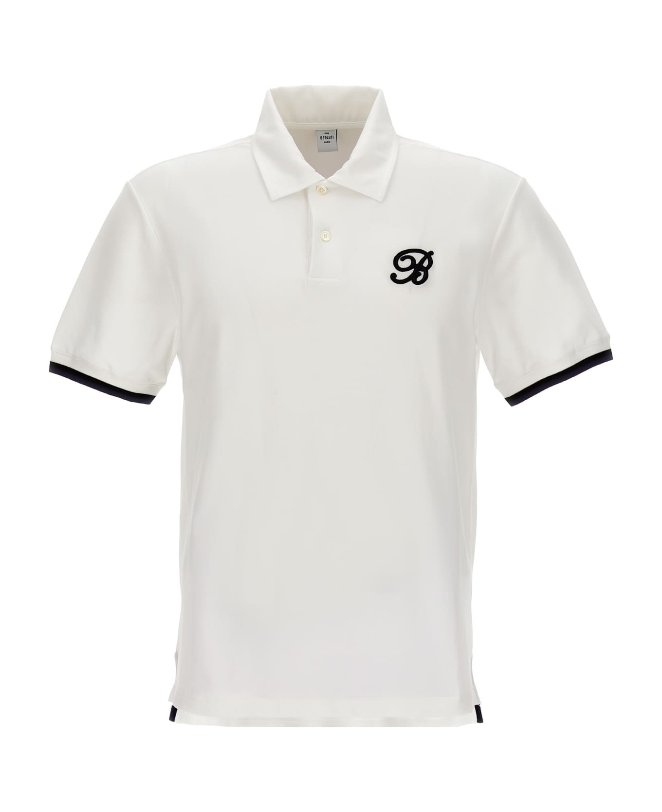 Berluti Logo Embroidery Polo Shirt - White