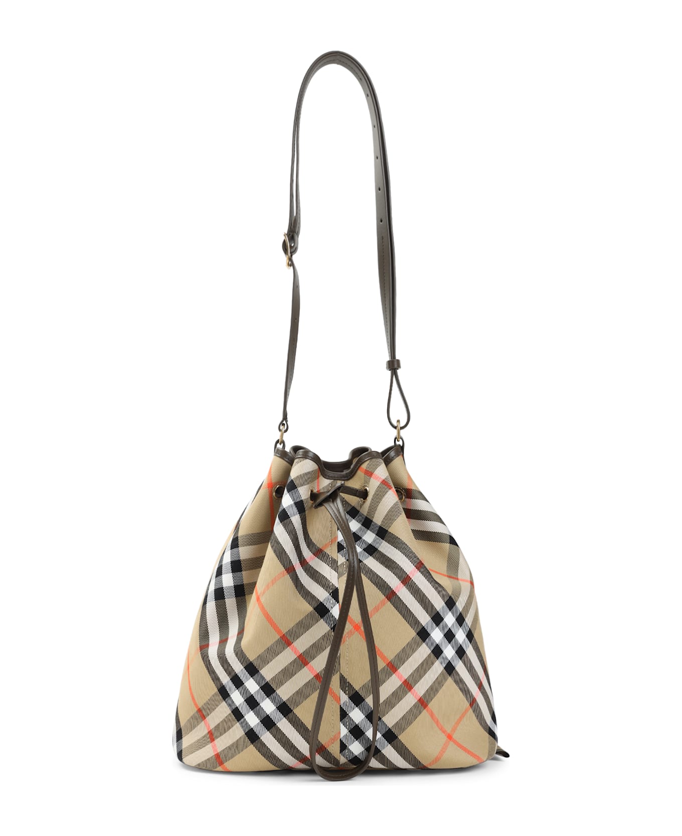 Burberry Medium Drawstring Bucket Shoulder Bag - Sand