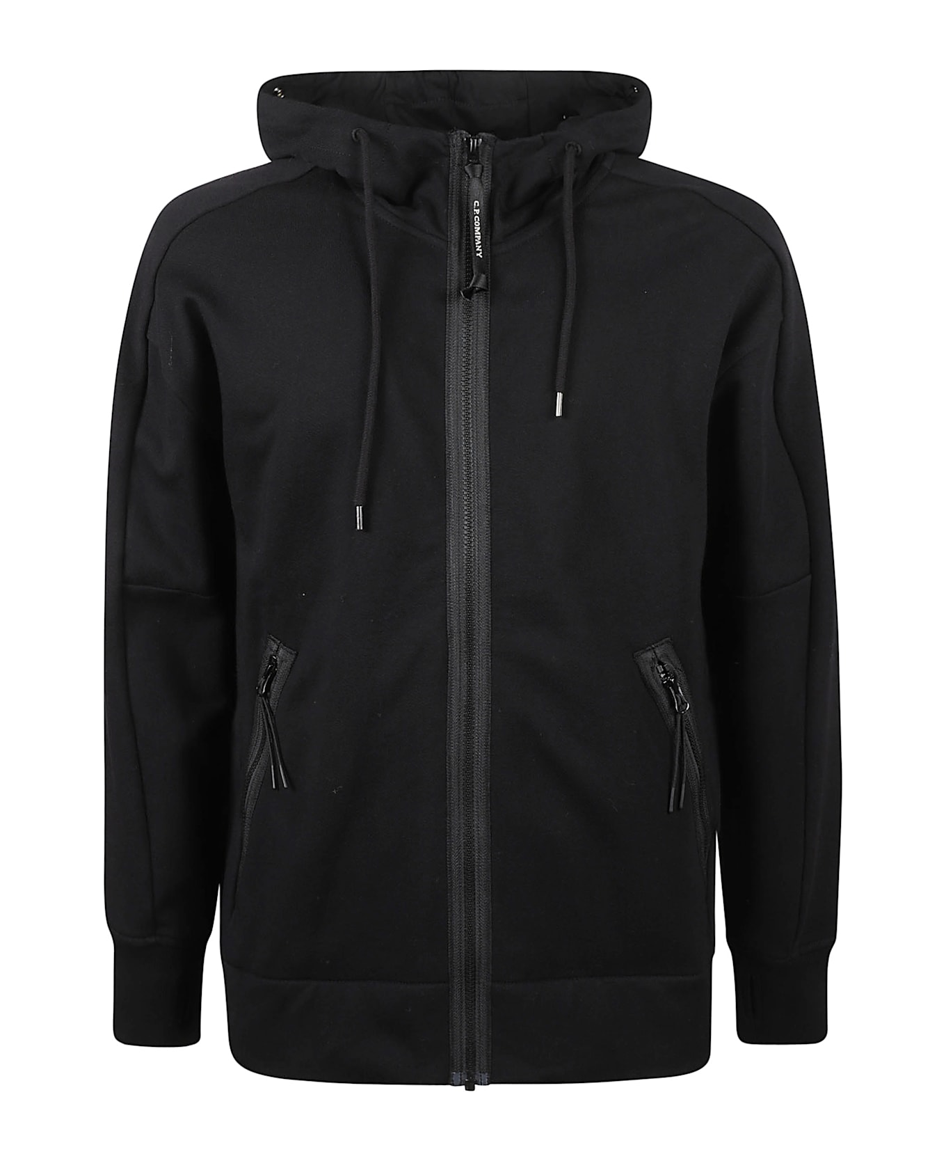 C.P. Company Pocket Zip Hoodie - Black