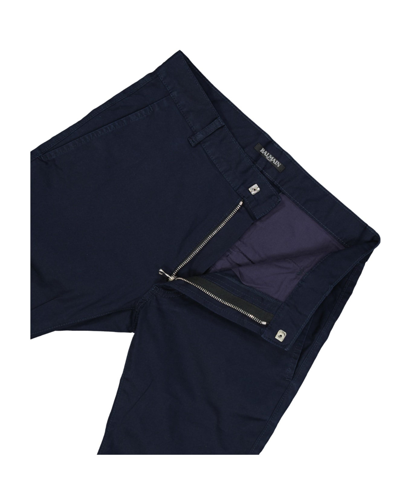 Balmain Slim Cotton Pants - Blue