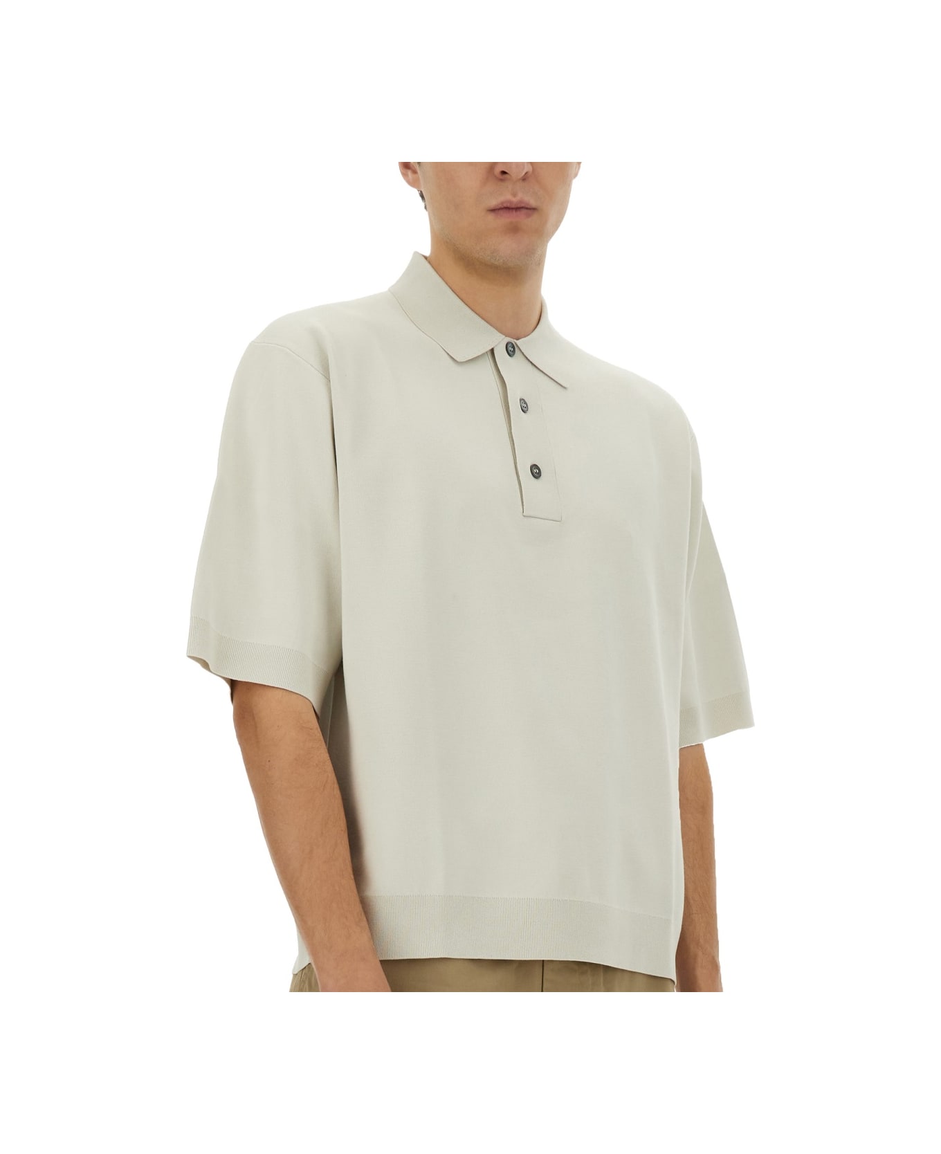 Studio Nicholson Knitted Polo. - IVORY