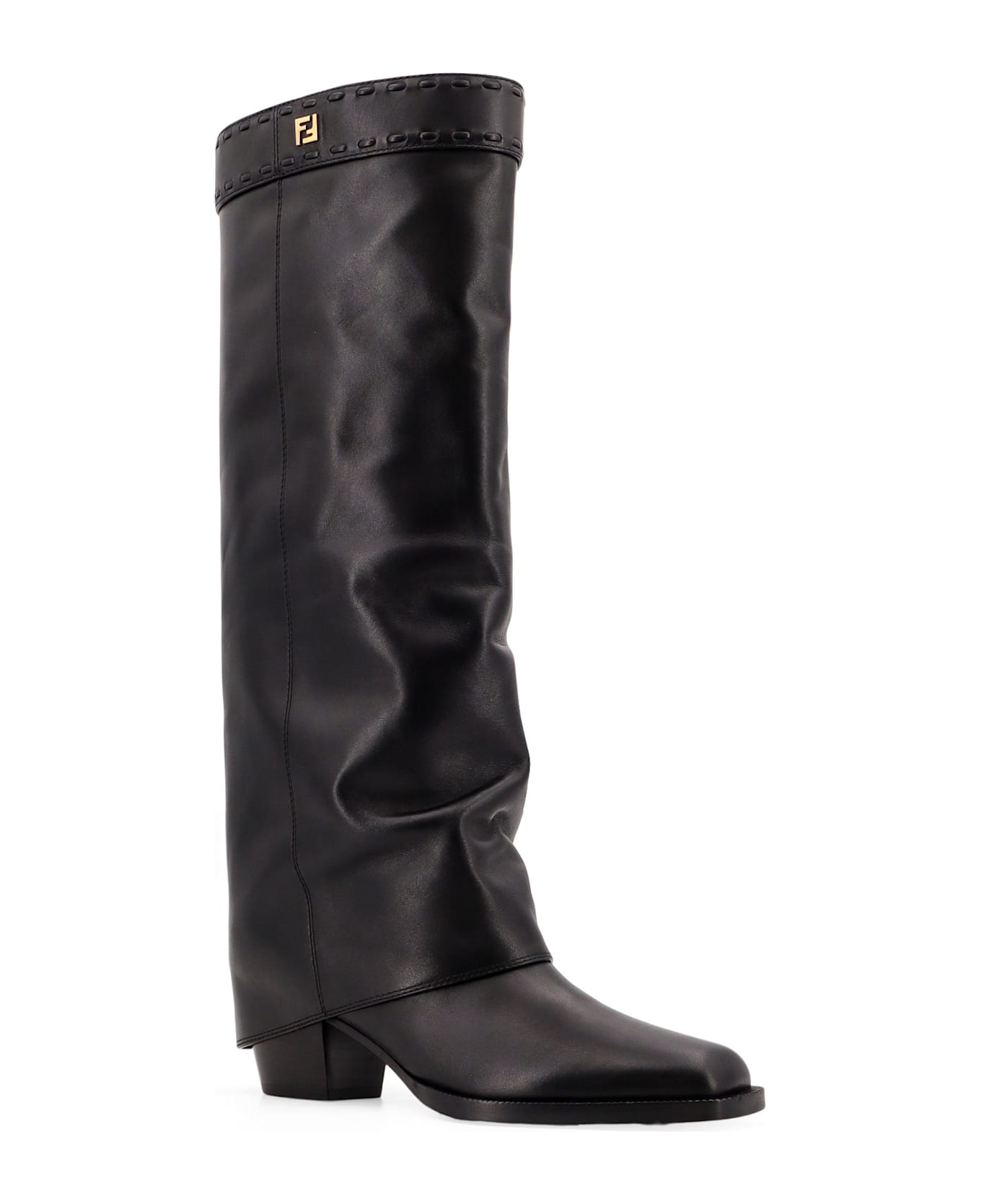 Fendi Black Leather Fendi Show Boots - Black