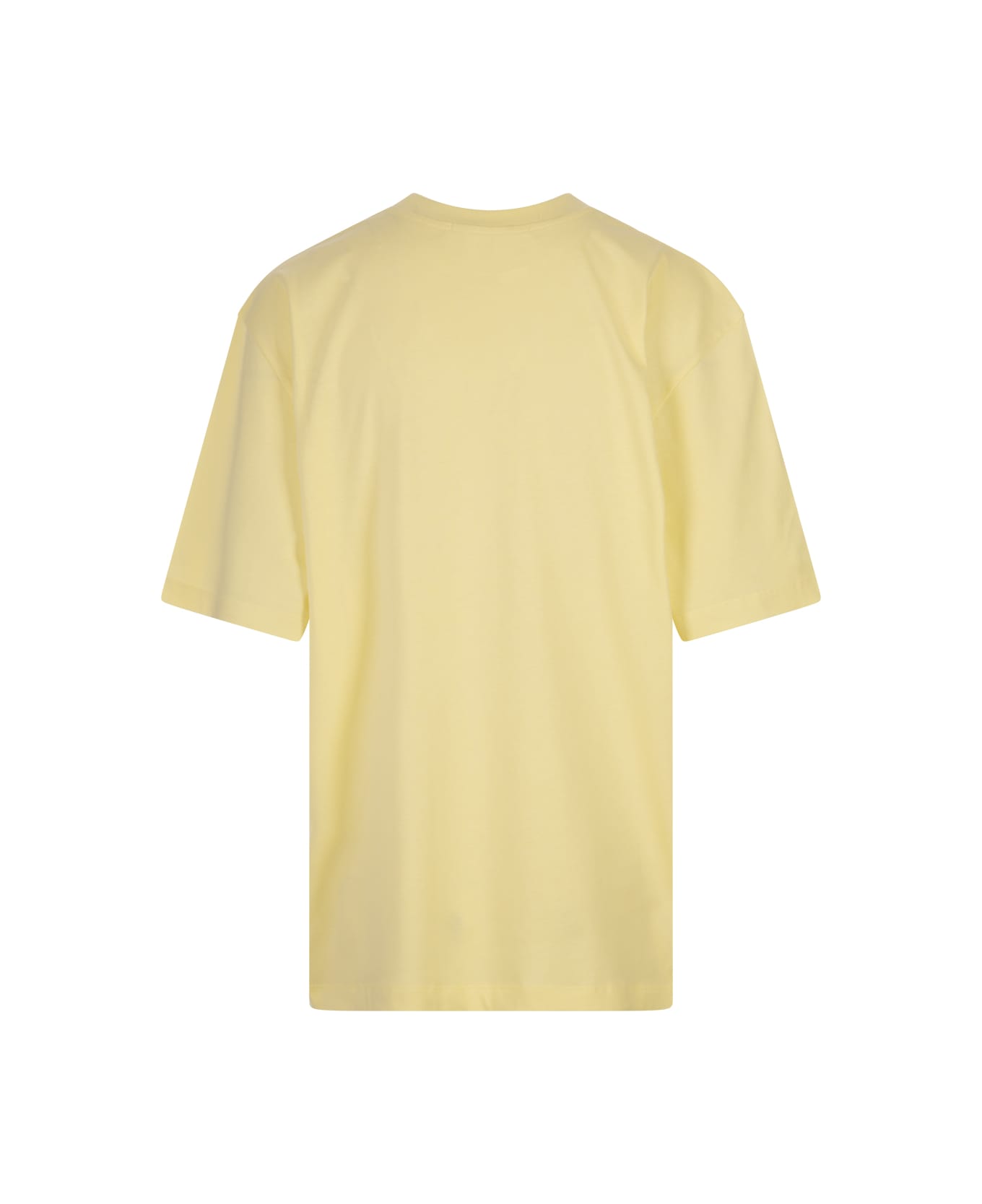 MSGM Yellow T-shirt With Floral College Logo - Yellow