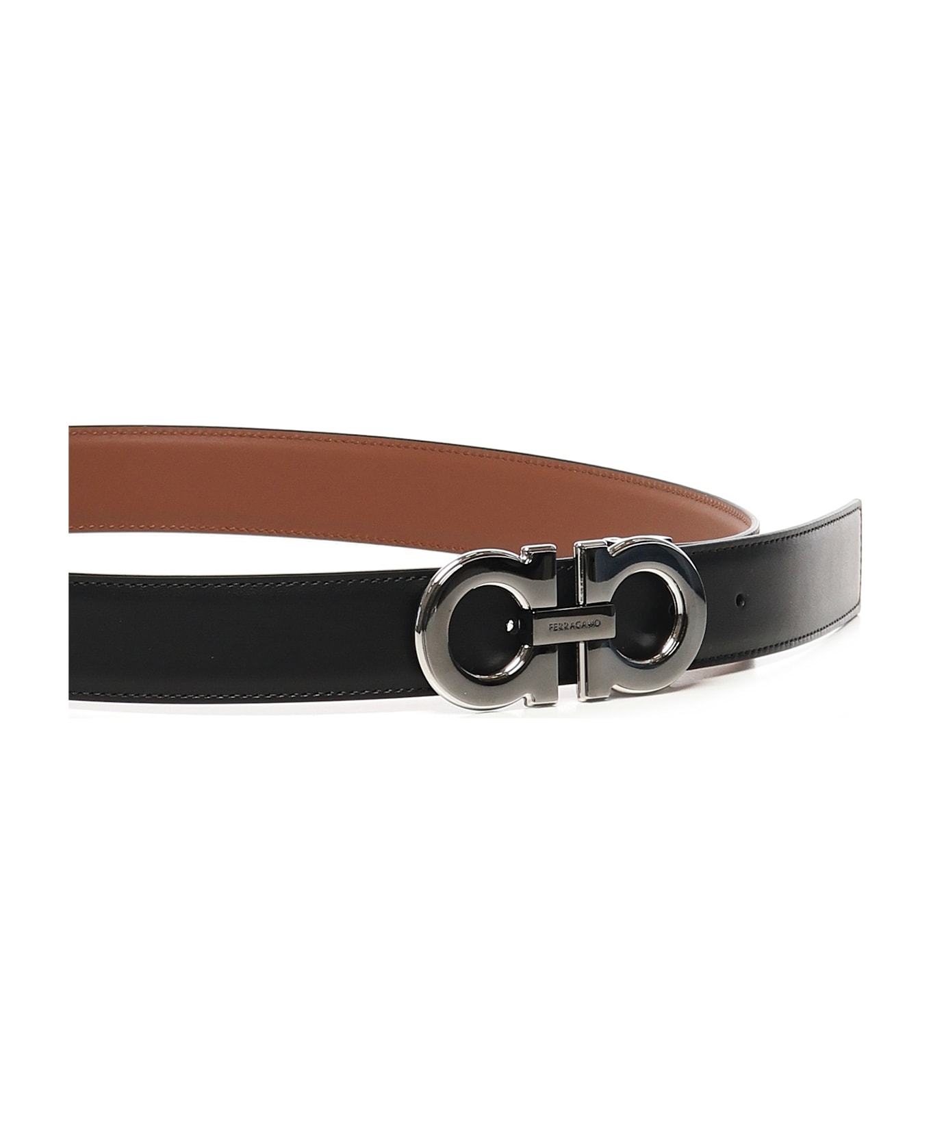 Ferragamo Reversible Gancini Belt - Black