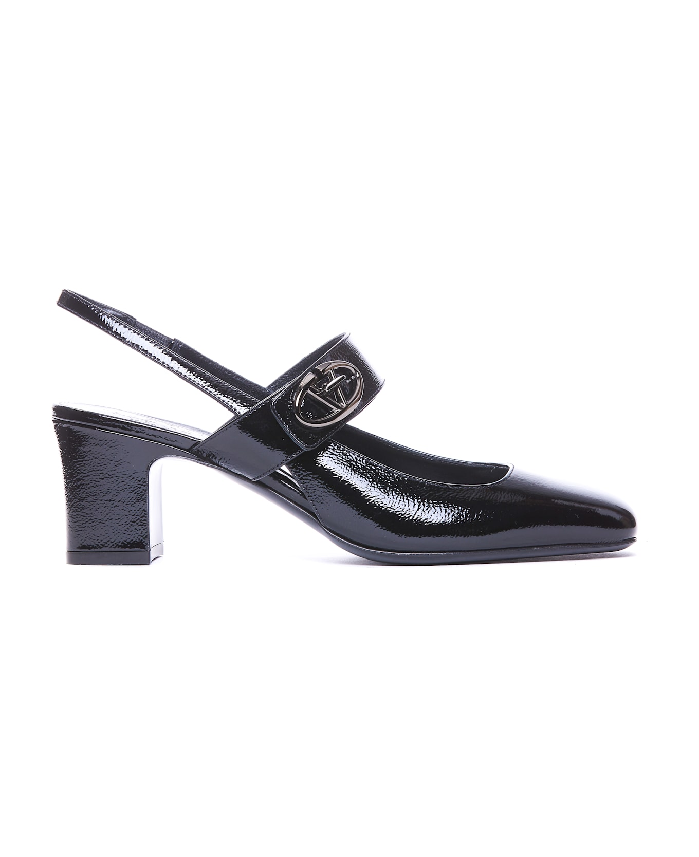 Valentino Garavani Mary-jane Vlogo Locker Slingback Pumps - Black