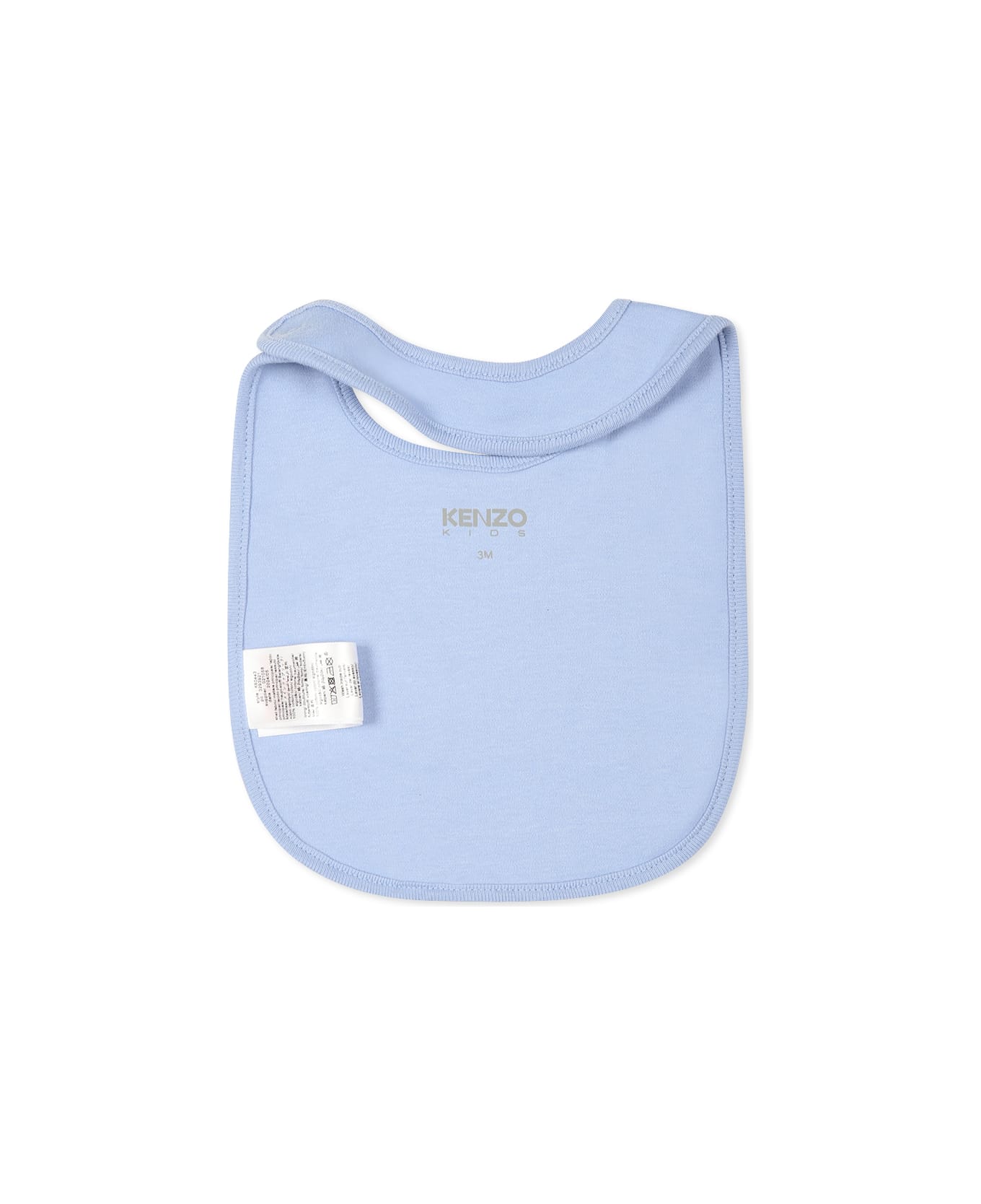 Kenzo Kids Light Blue Babygrow Set For Baby Boy With Tiger And Logo - Light Blue ボディスーツ＆セットアップ