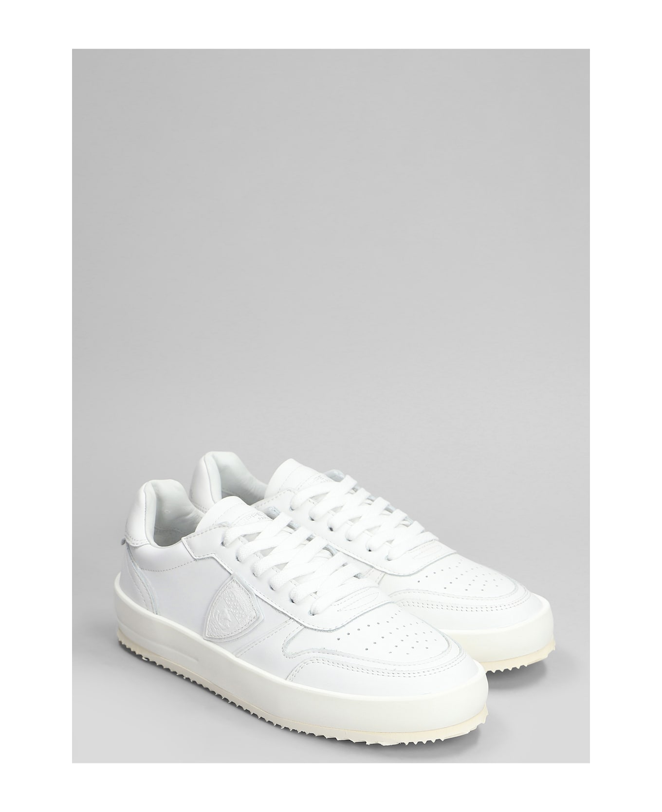 Philippe Model Nice Low Sneakers In White Leather - white