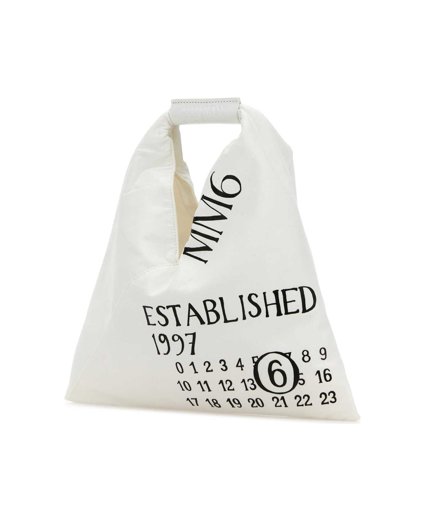 MM6 Maison Margiela White Fabric Mini Japanese Handbag - WHITE