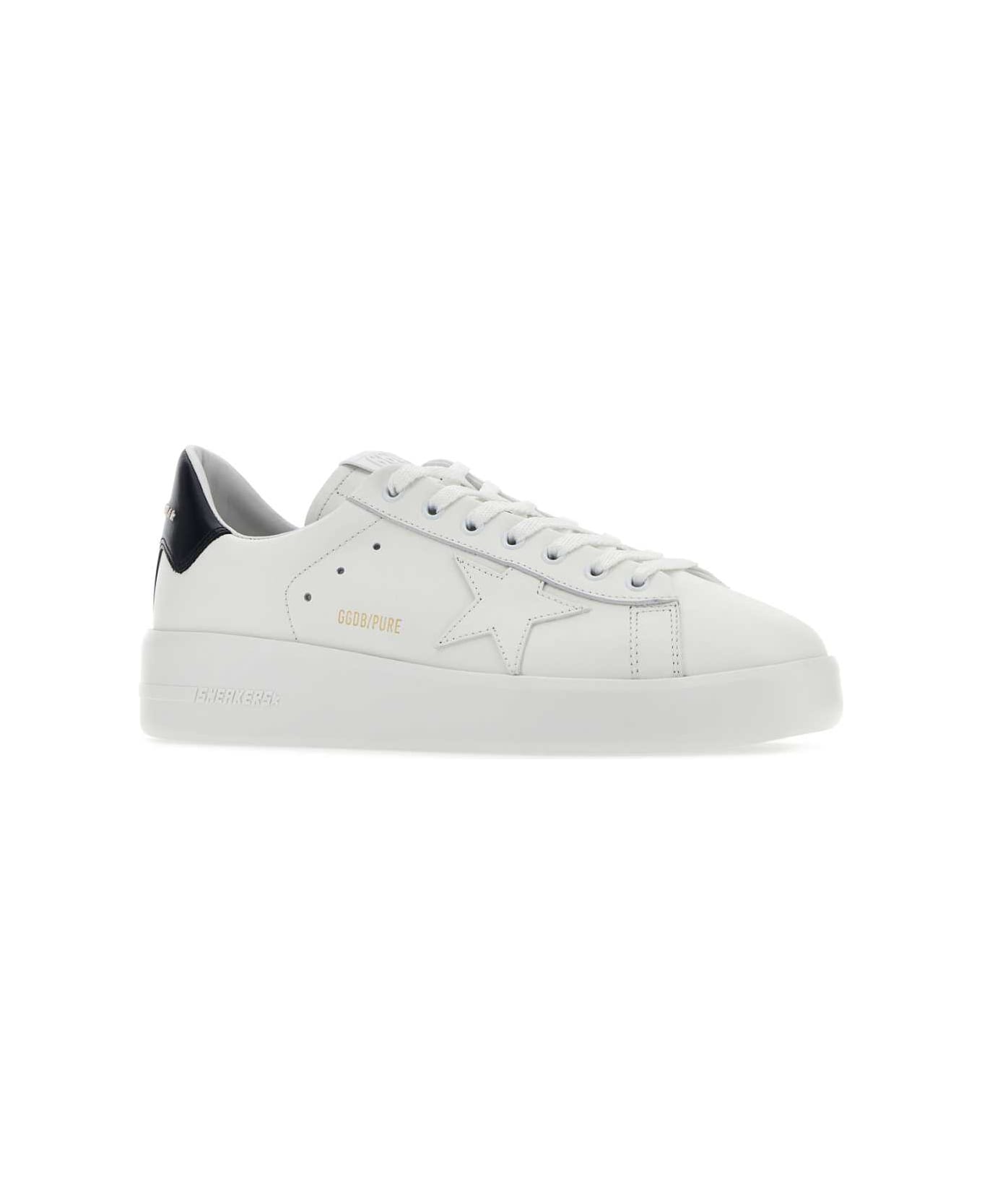 Golden Goose White Leather Pure New Sneakers - WHITEBLUE