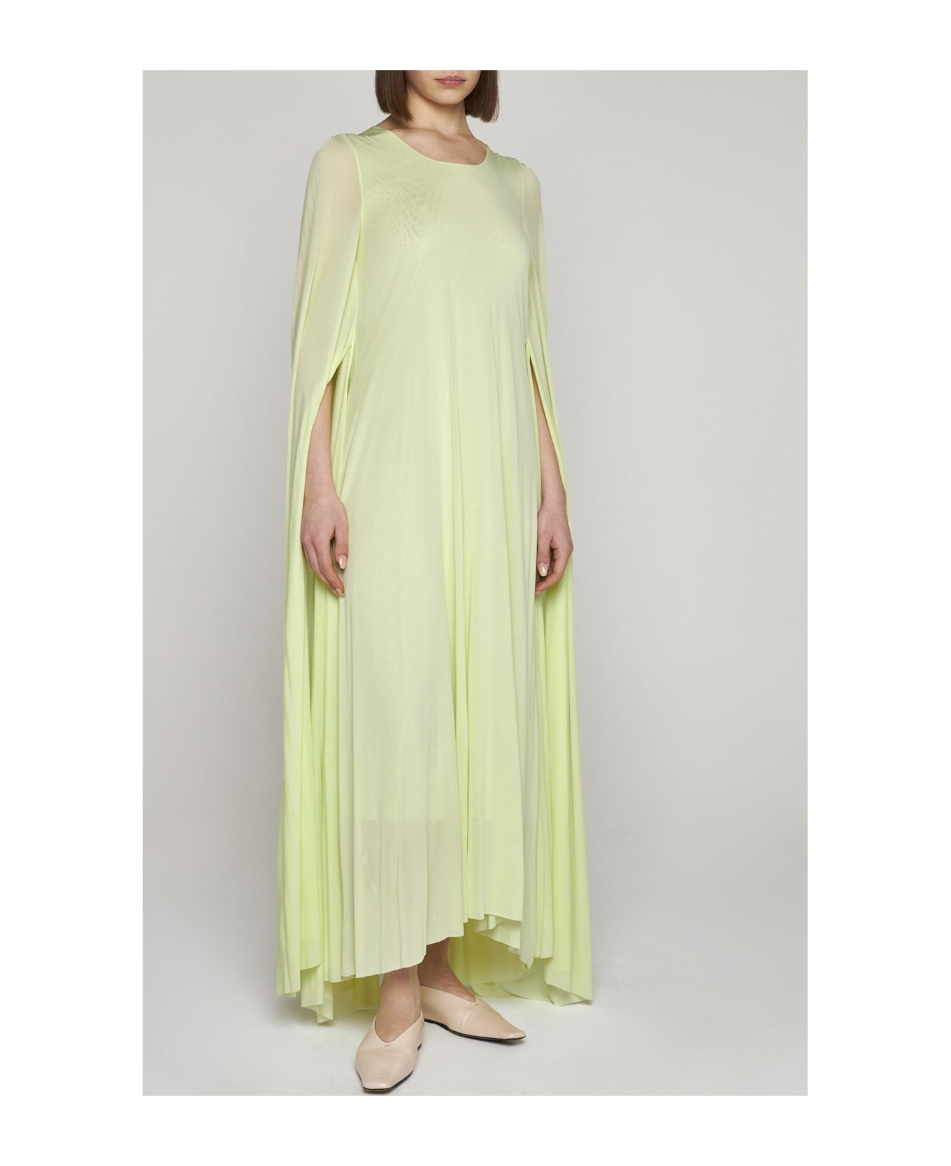 Jil Sander Viscose Cape Long Dress - Yellow