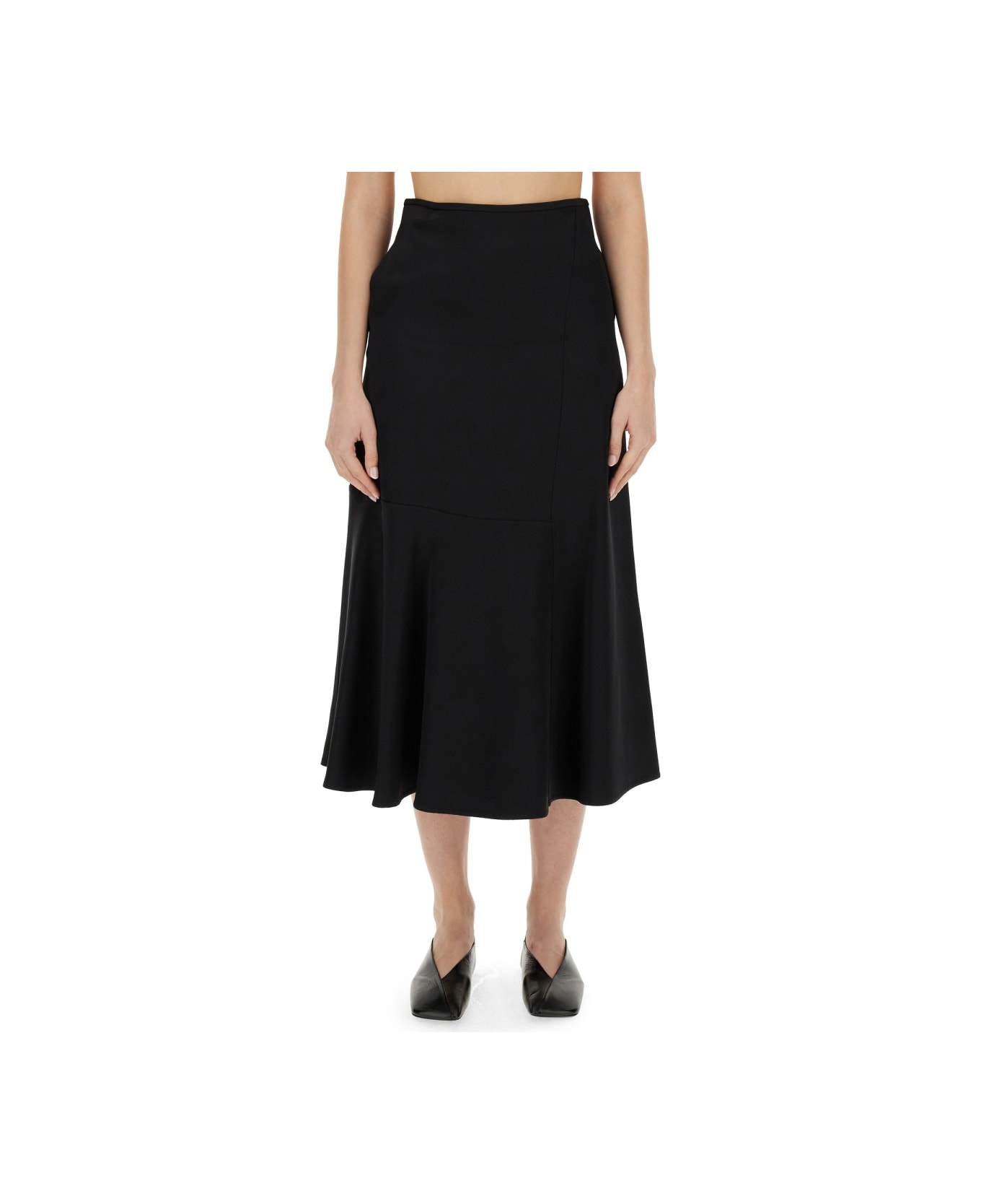 Jil Sander Flared Skirt - BLACK
